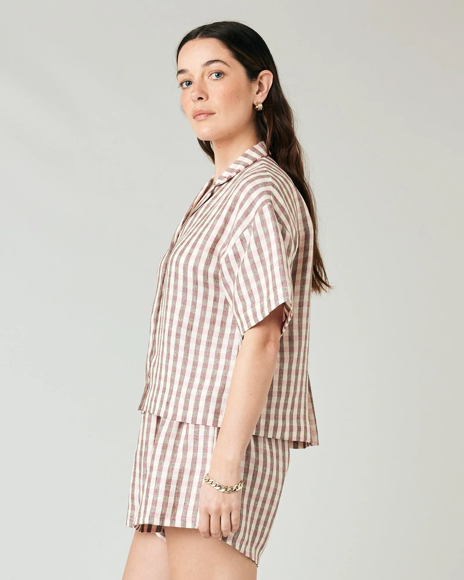 Ultimate PJ Top Neapolitan Check Linen sold by Beyond Nine product image thumbnail 2