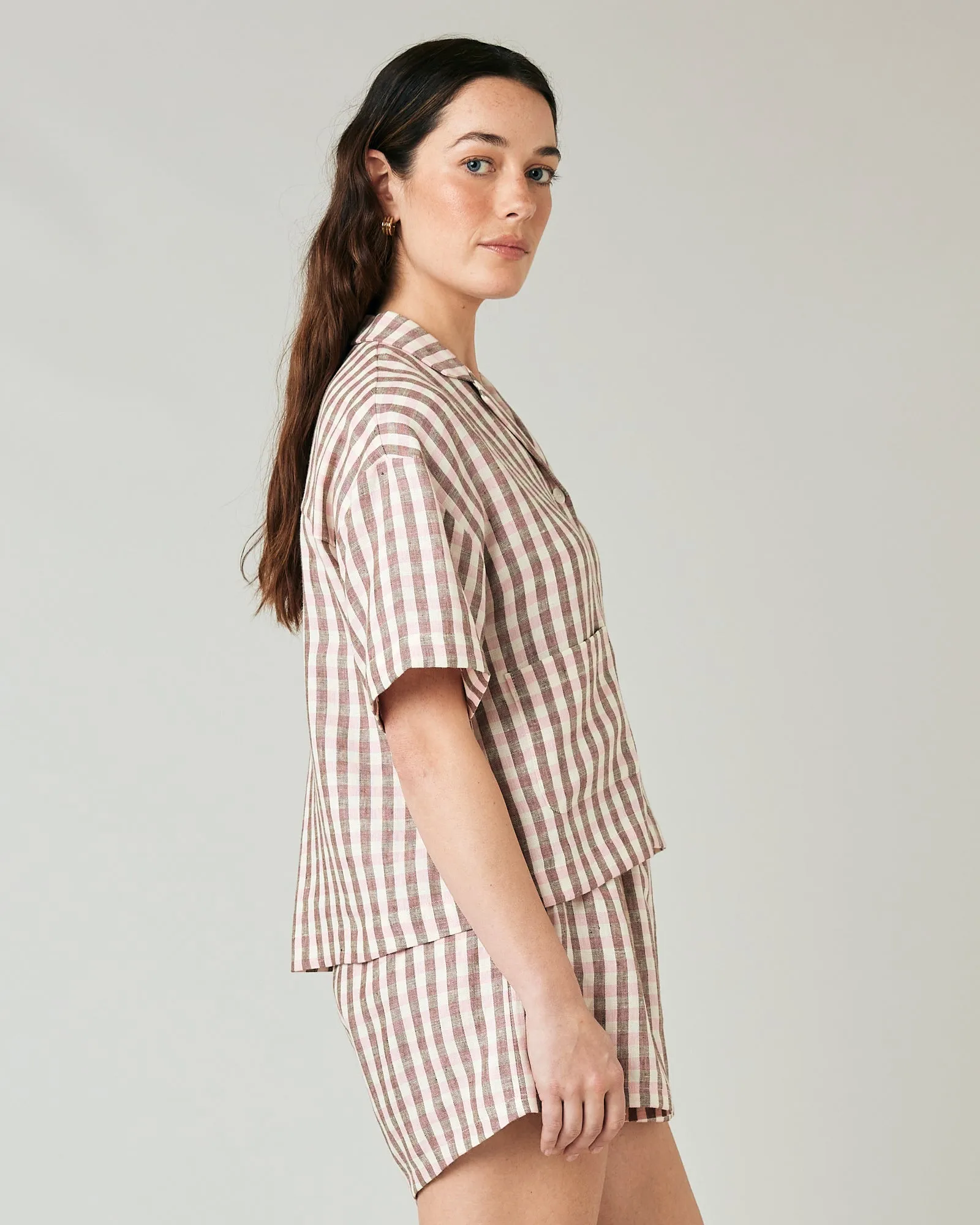 Ultimate PJ Top Neapolitan Check Linen sold by Beyond Nine product image thumbnail 4