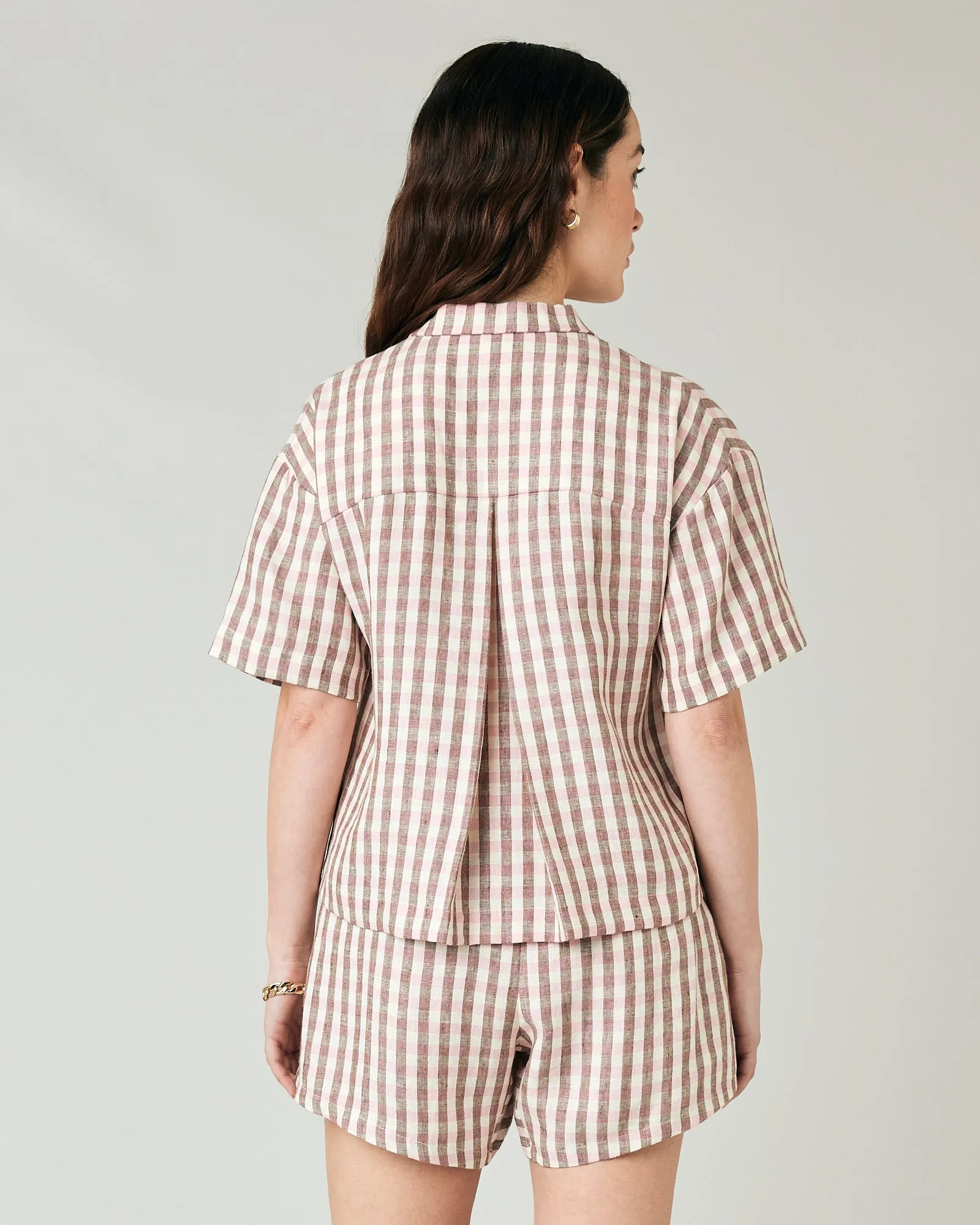 Ultimate PJ Top Neapolitan Check Linen sold by Beyond Nine product image thumbnail 3
