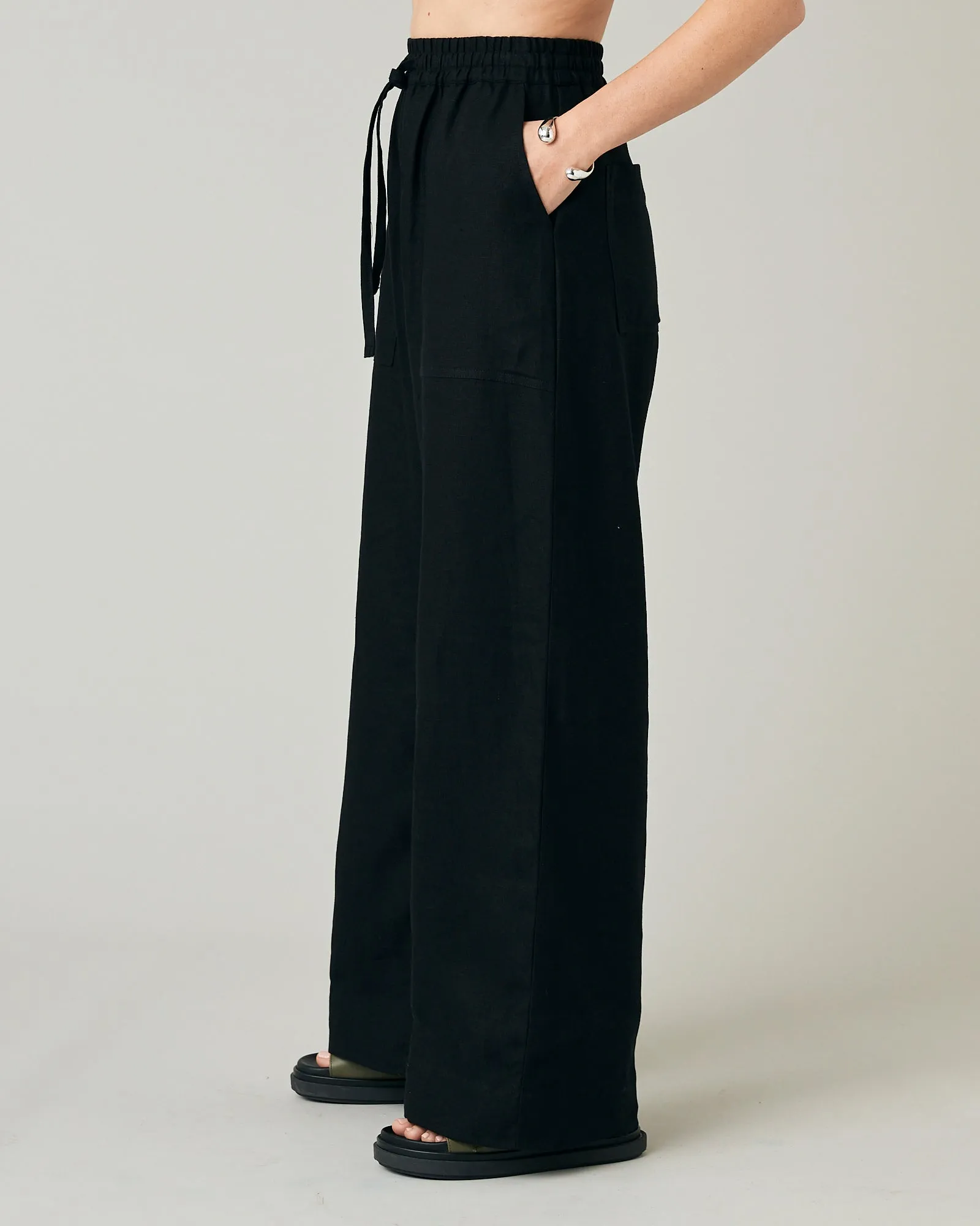 Lexi Black Linen Trousers sold by Beyond Nine product image thumbnail 2