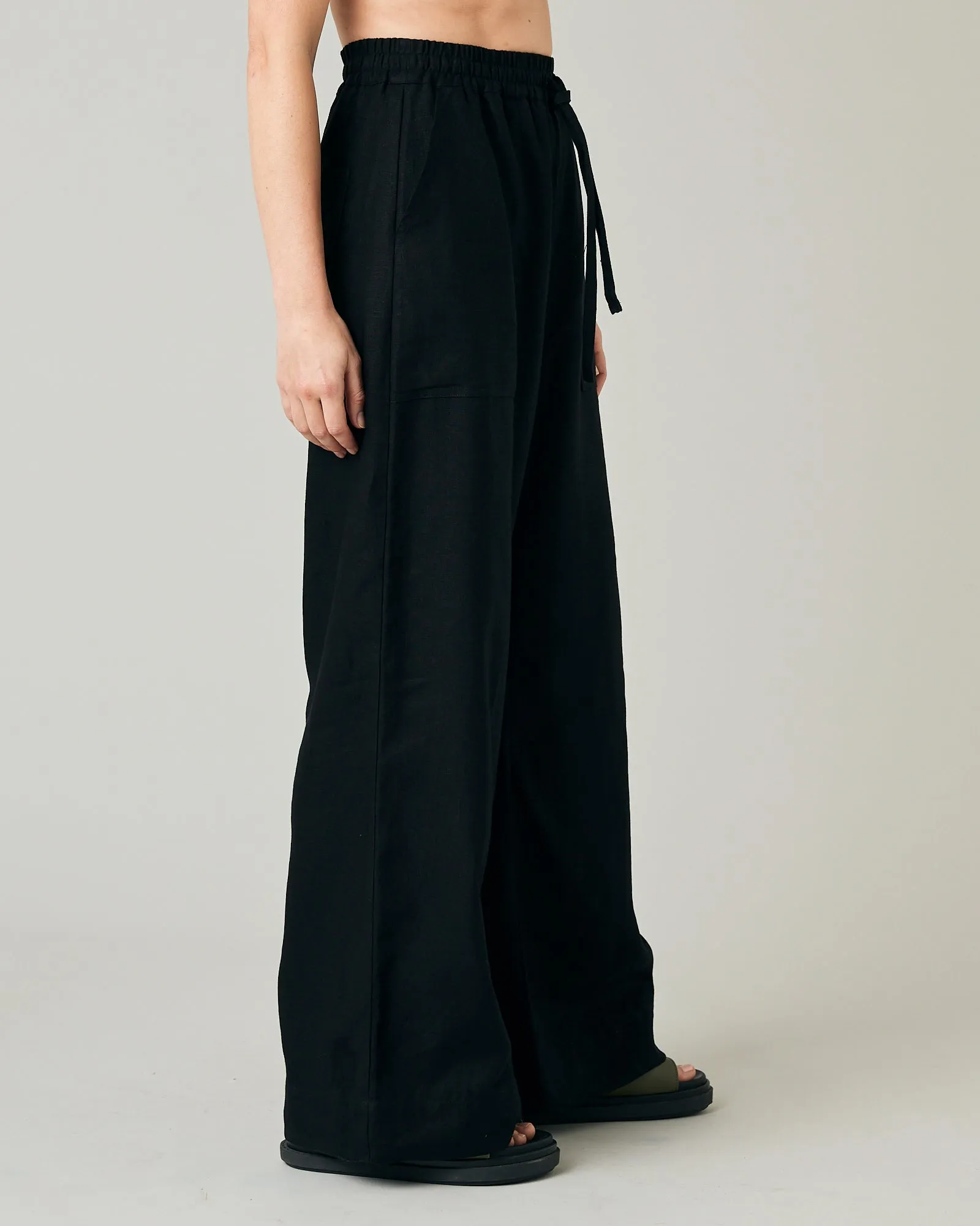 Lexi Black Linen Trousers sold by Beyond Nine product image thumbnail 4