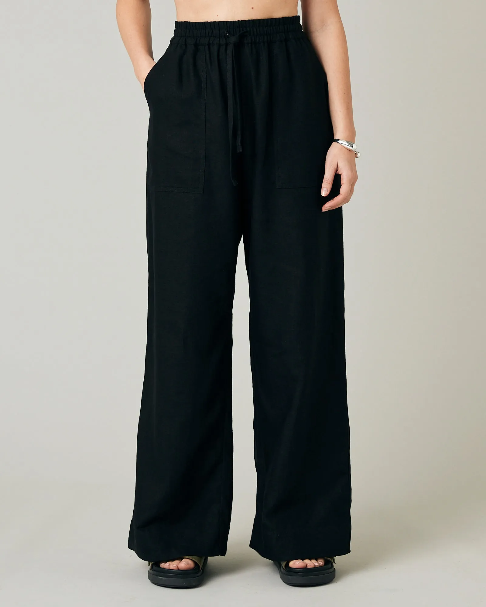 Lexi Black Linen Trousers sold by Beyond Nine