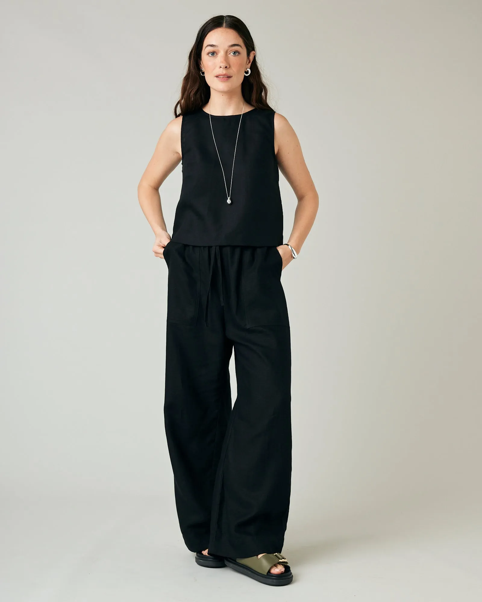 Lexi Black Linen Trousers sold by Beyond Nine product image thumbnail 5