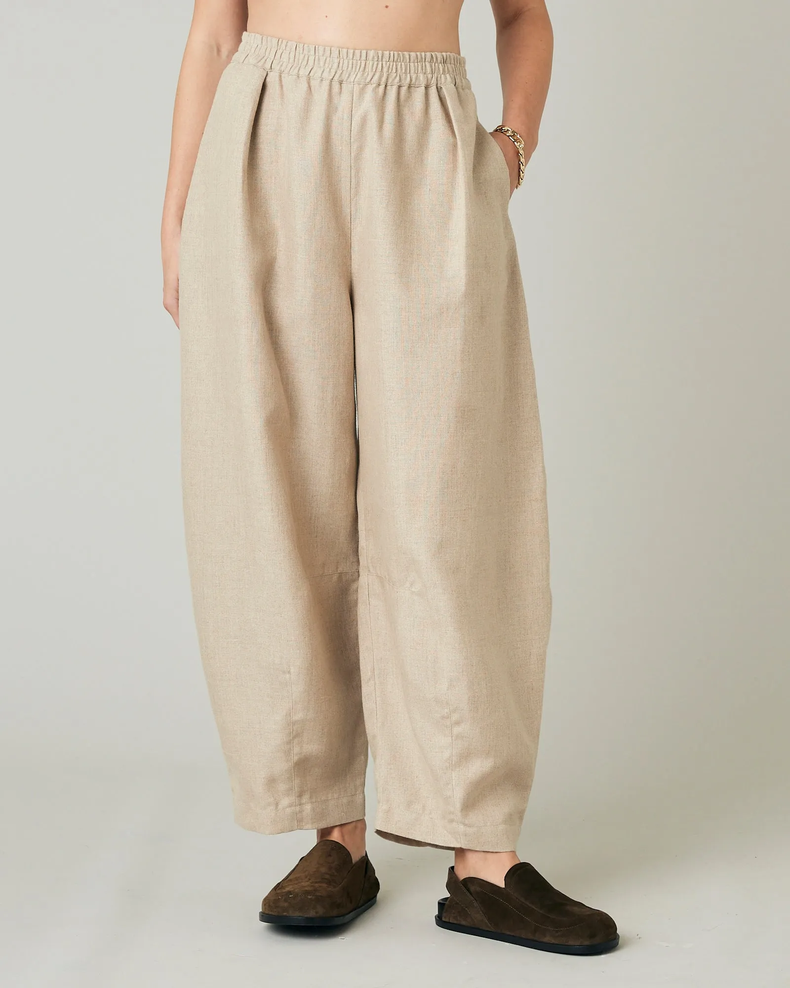 Daisy Oat Linen Trousers sold by Beyond Nine