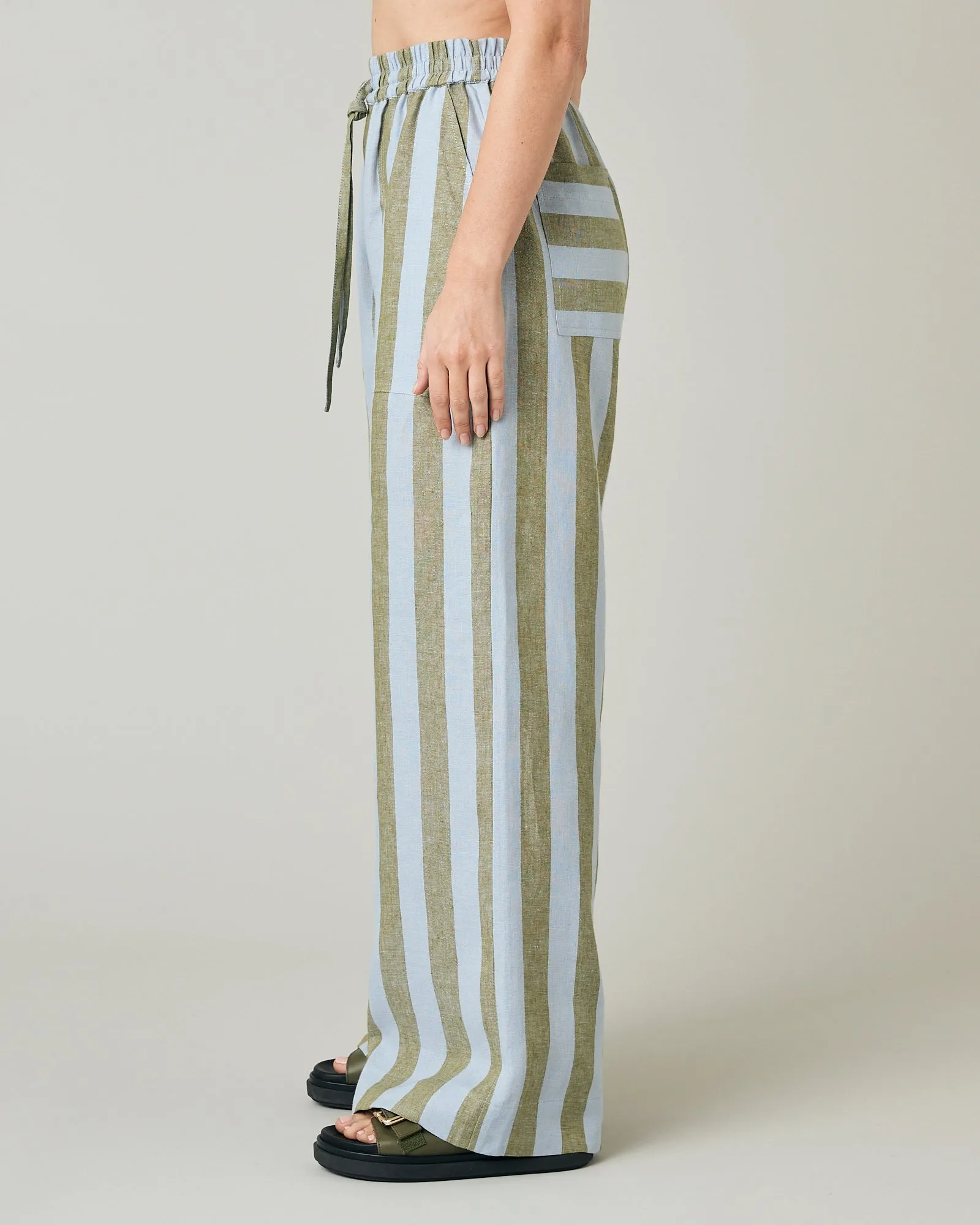 Lexi Meadow Stripe Linen Trousers sold by Beyond Nine product image thumbnail 4