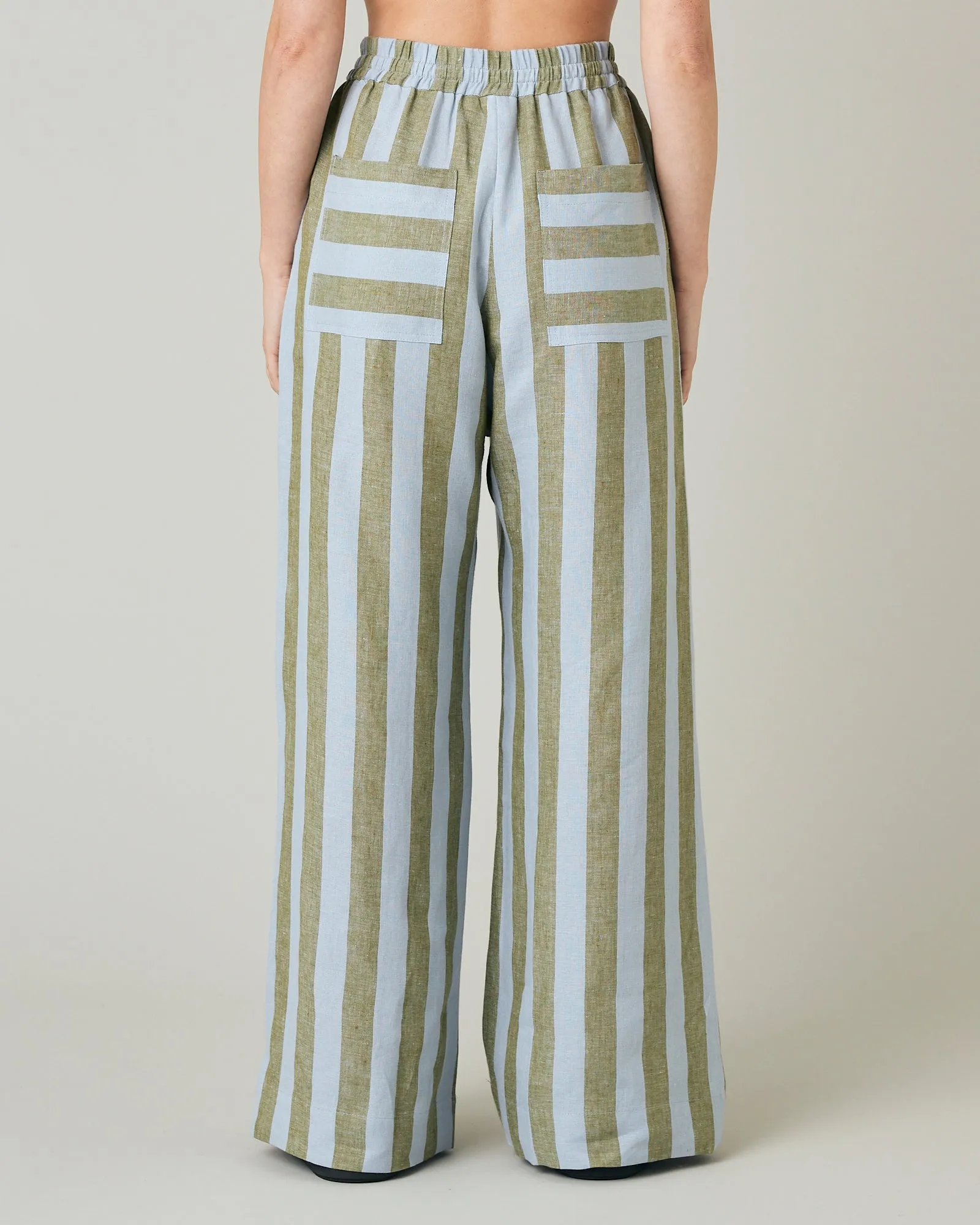 Lexi Meadow Stripe Linen Trousers sold by Beyond Nine product image thumbnail 5