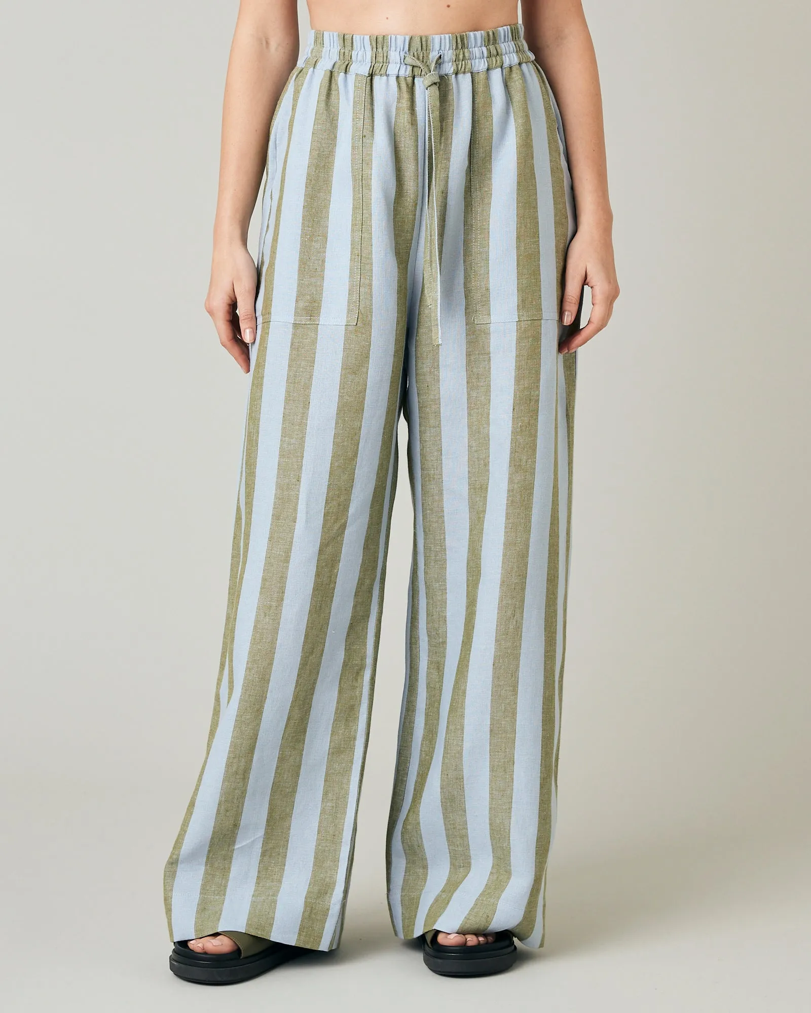Lexi Meadow Stripe Linen Trousers sold by Beyond Nine product image thumbnail 3