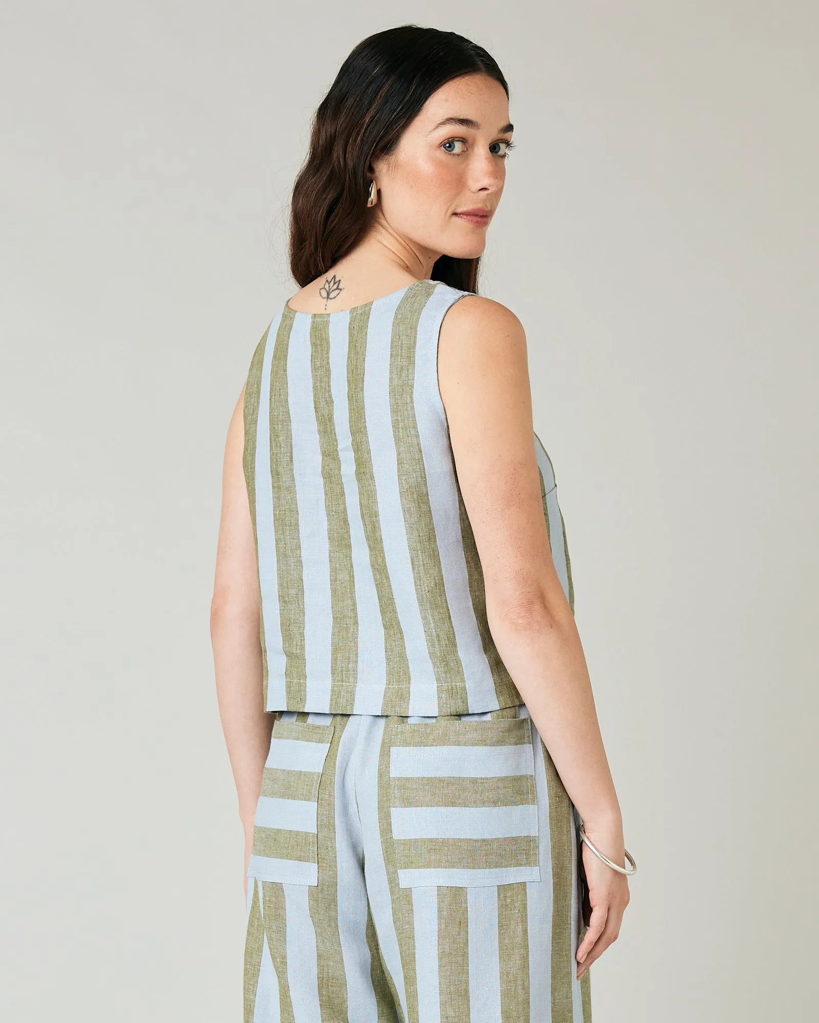 Esme Meadow Stripe Linen Top sold by Beyond Nine product image thumbnail 3