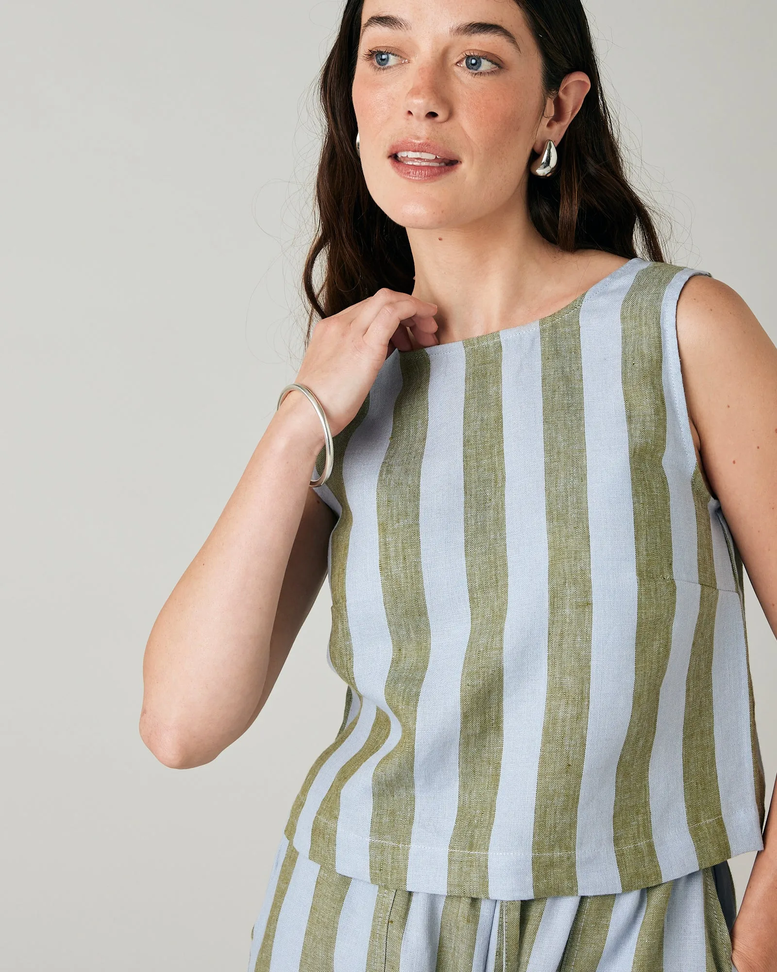 Esme Meadow Stripe Linen Top sold by Beyond Nine product image thumbnail 5