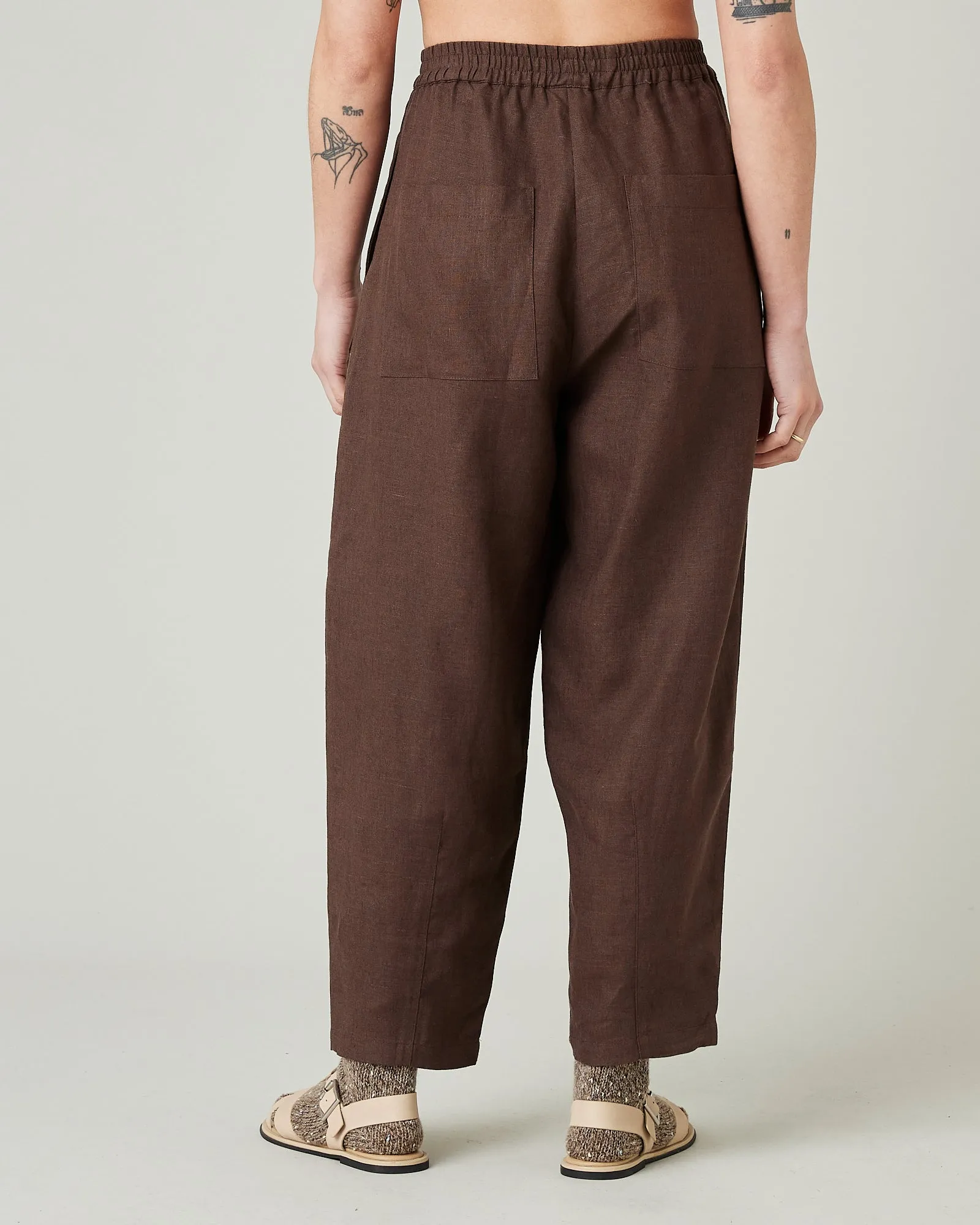Huxley Chocolate Linen Trousers sold by Beyond Nine product image thumbnail 3