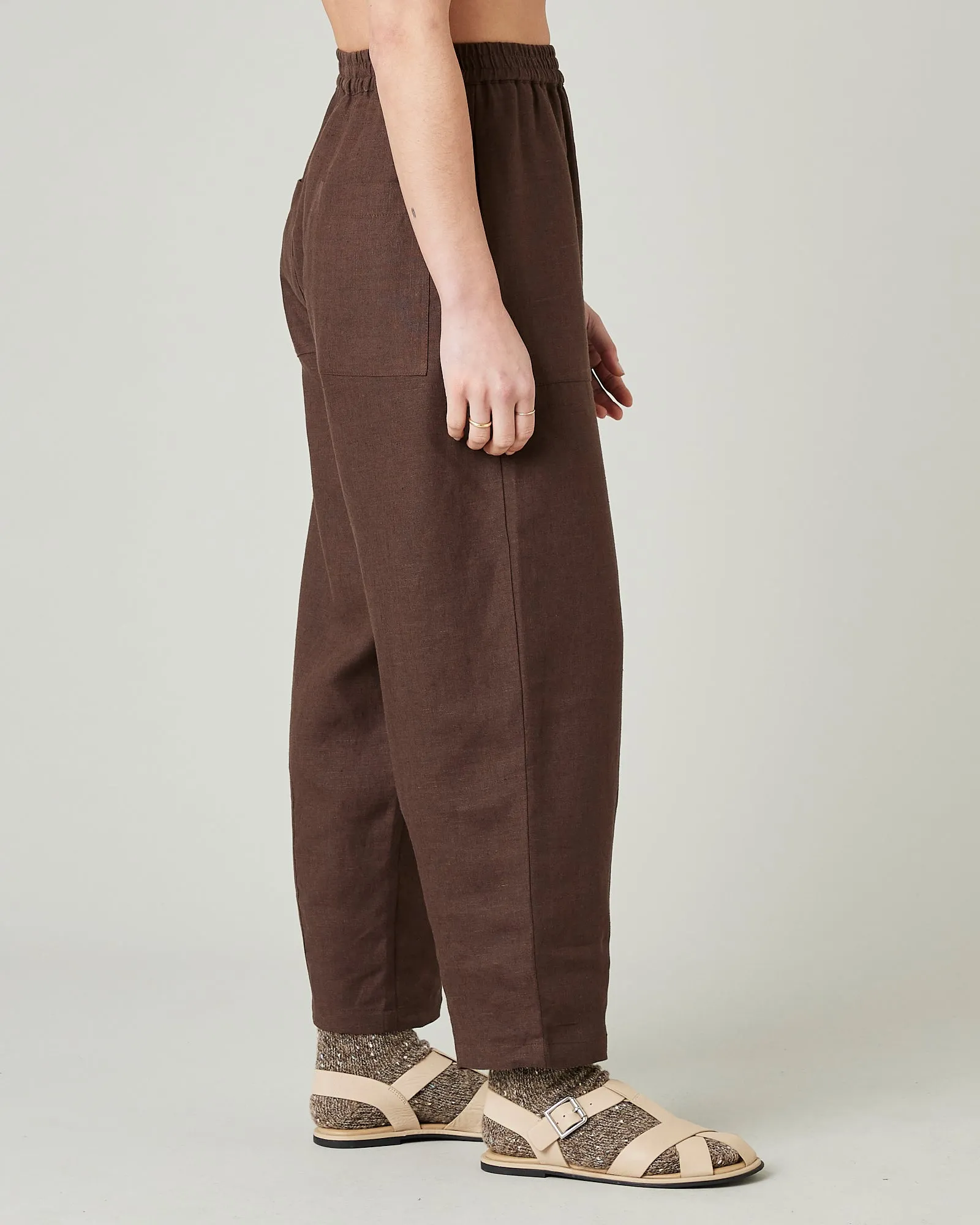 Huxley Chocolate Linen Trousers sold by Beyond Nine product image thumbnail 4