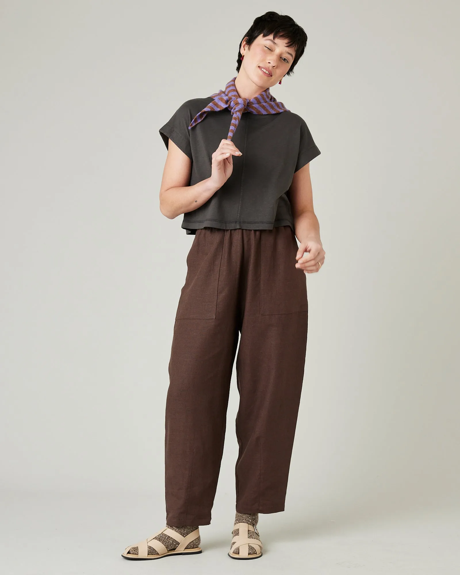 Huxley Chocolate Linen Trousers sold by Beyond Nine product image thumbnail 5