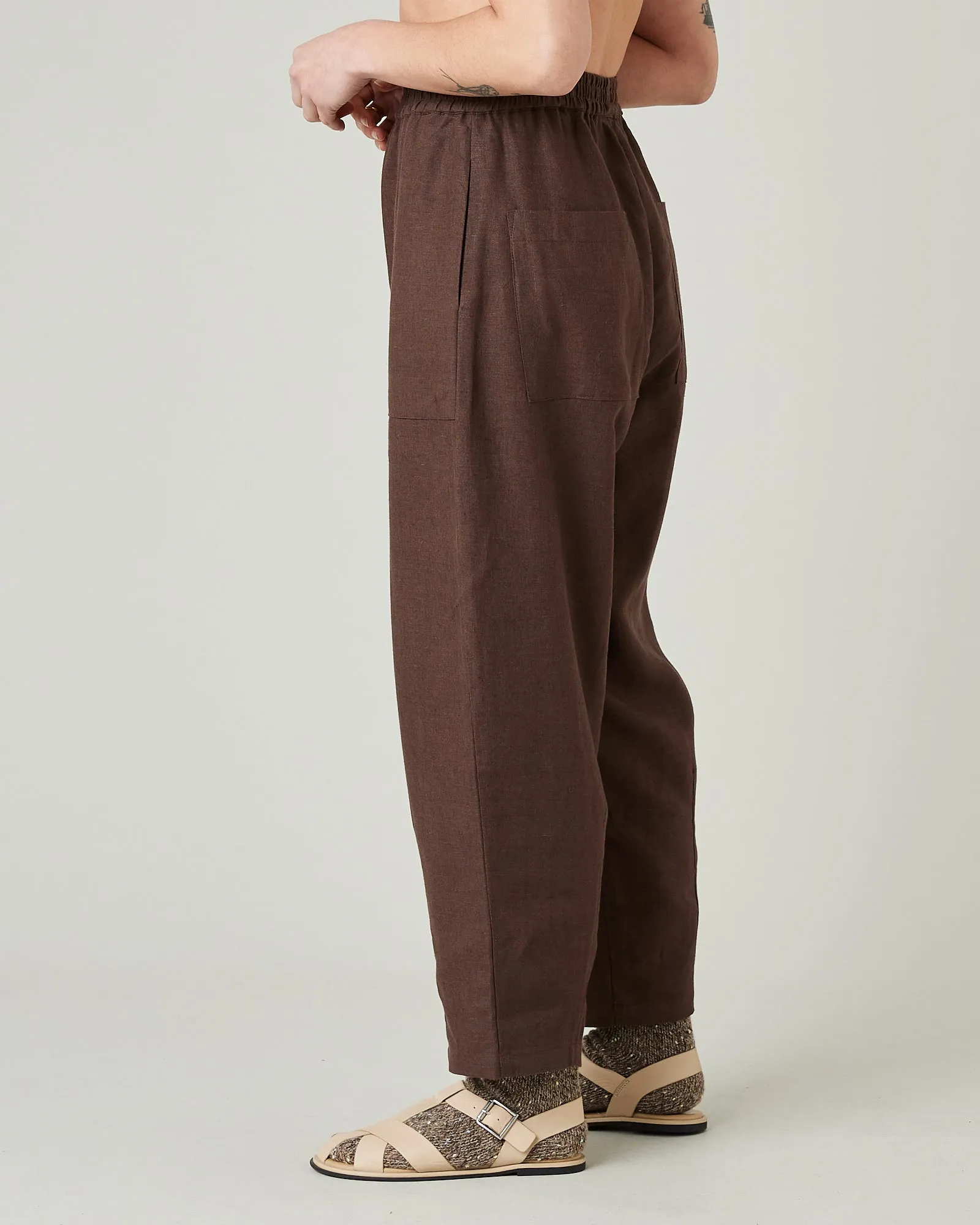Huxley Chocolate Linen Trousers sold by Beyond Nine product image thumbnail 2