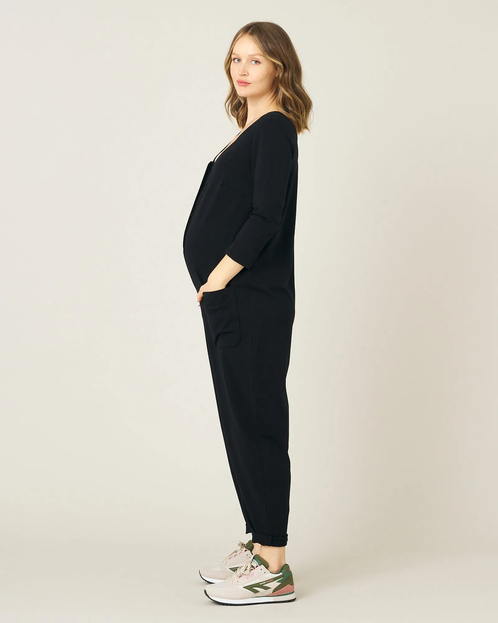 Margot Black Cotton Jersey Jumpsuit sold by Beyond Nine product image thumbnail 2