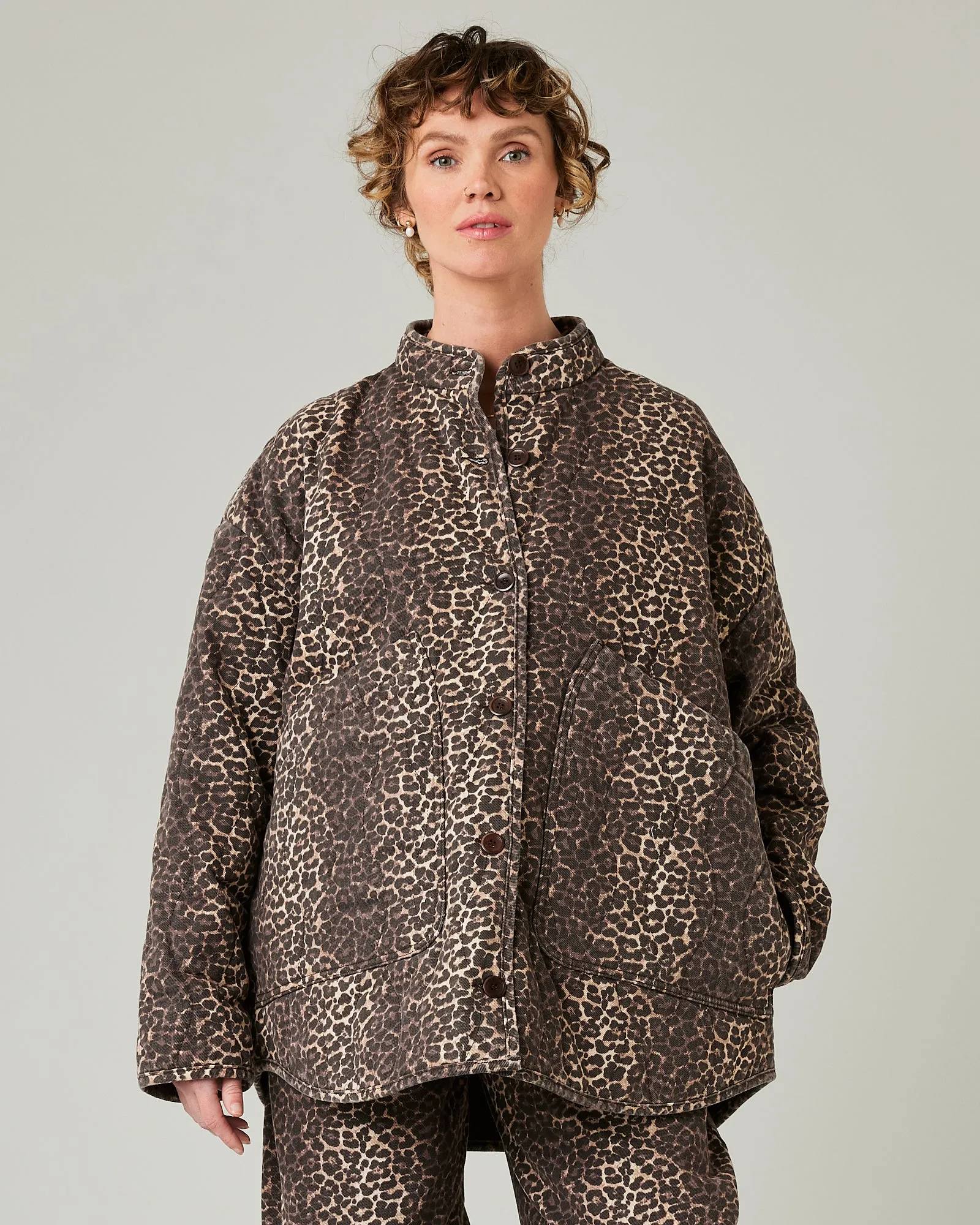 Rue Leopard Print Denim Jacket sold by Beyond Nine