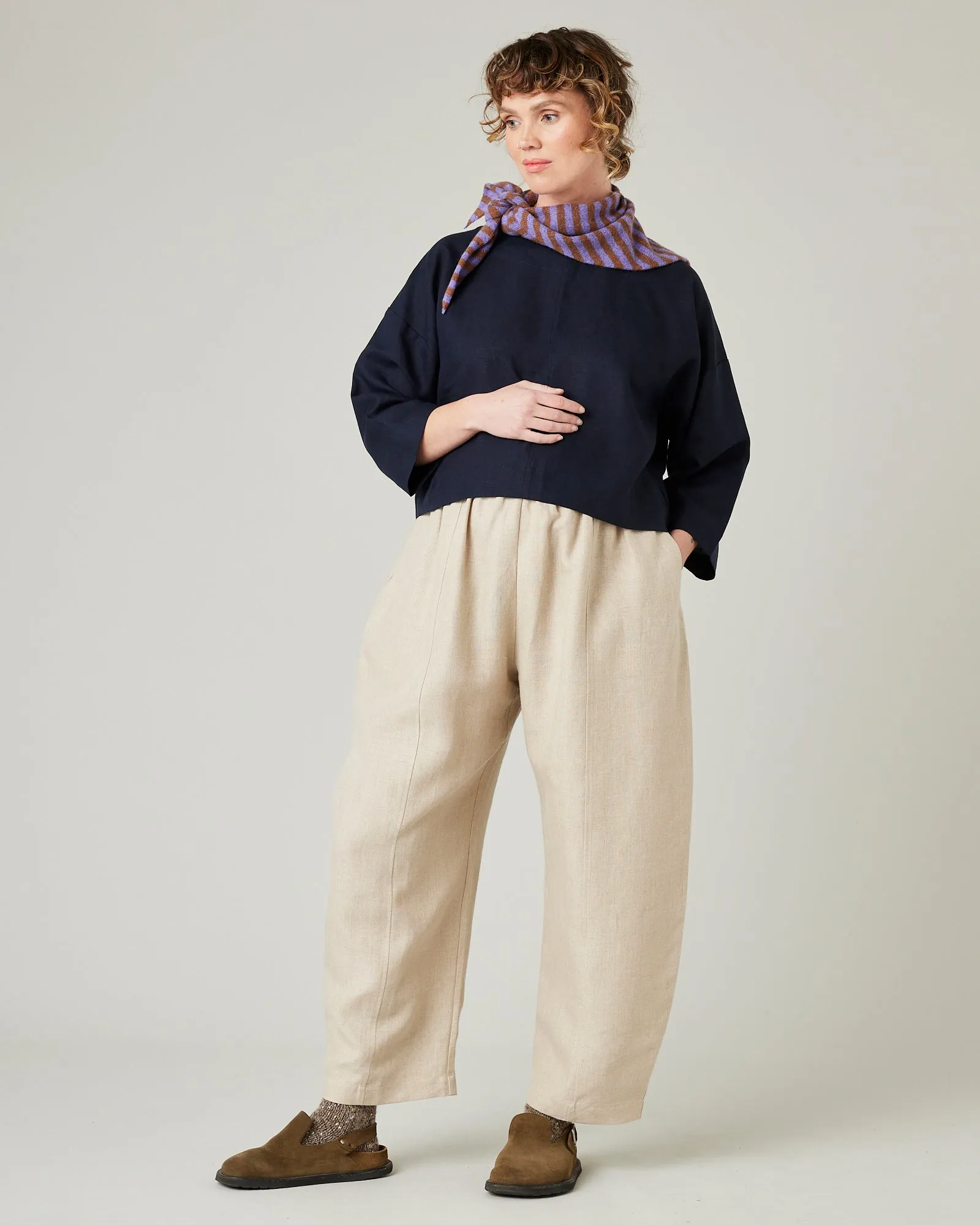 Lily Navy Linen Top sold by Beyond Nine product image thumbnail 5