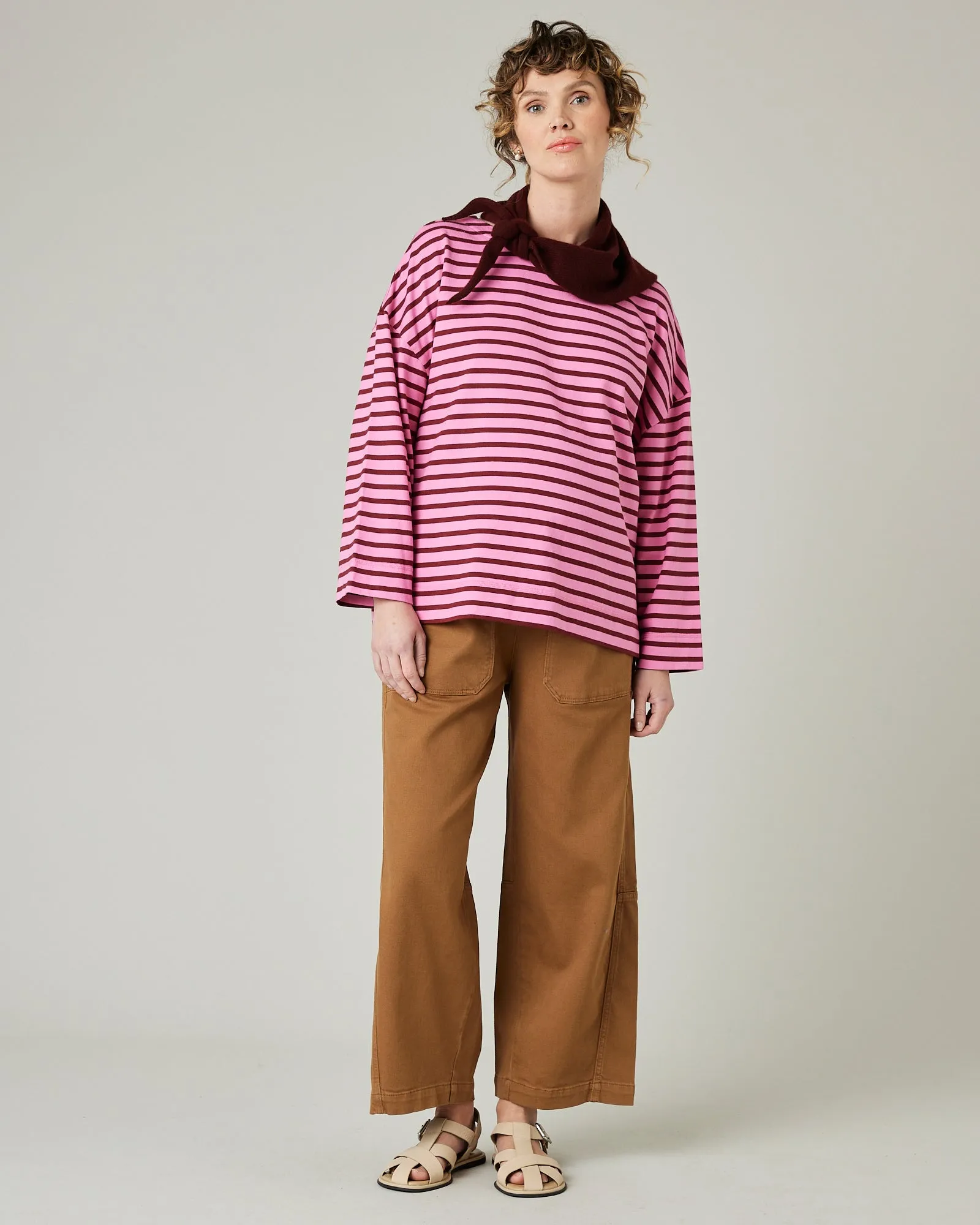 Callie Tan Twill Trousers sold by Beyond Nine