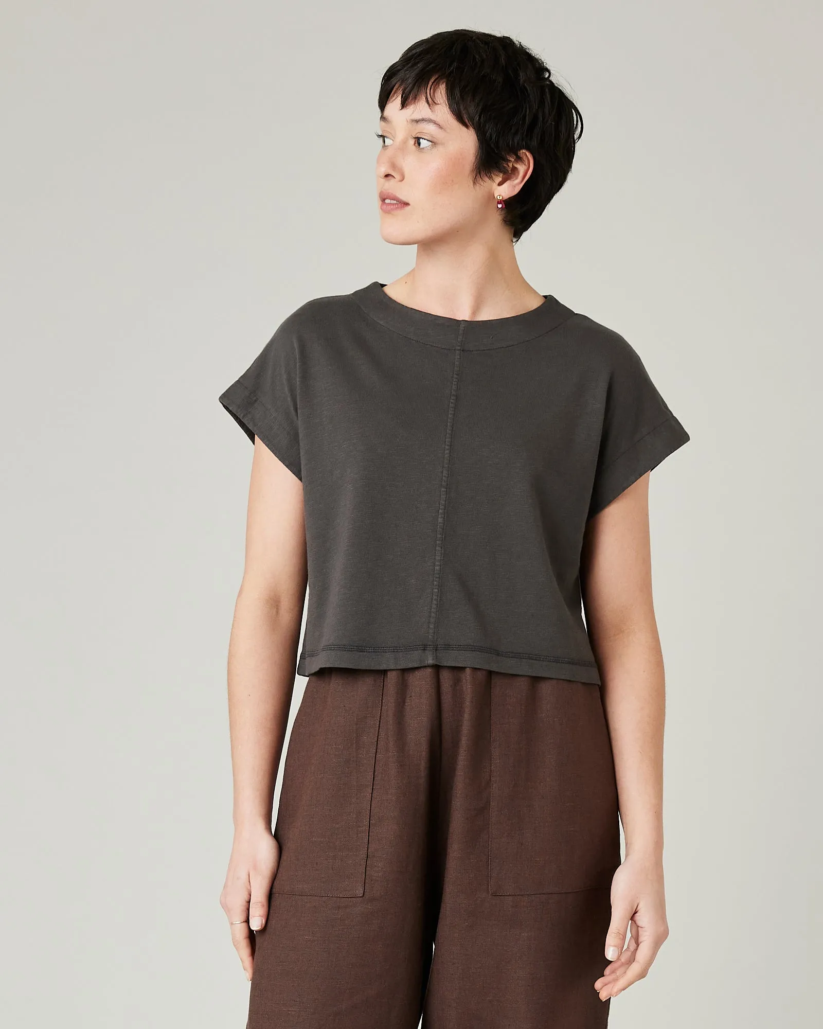 Polly Slate Jersey Top sold by Beyond Nine