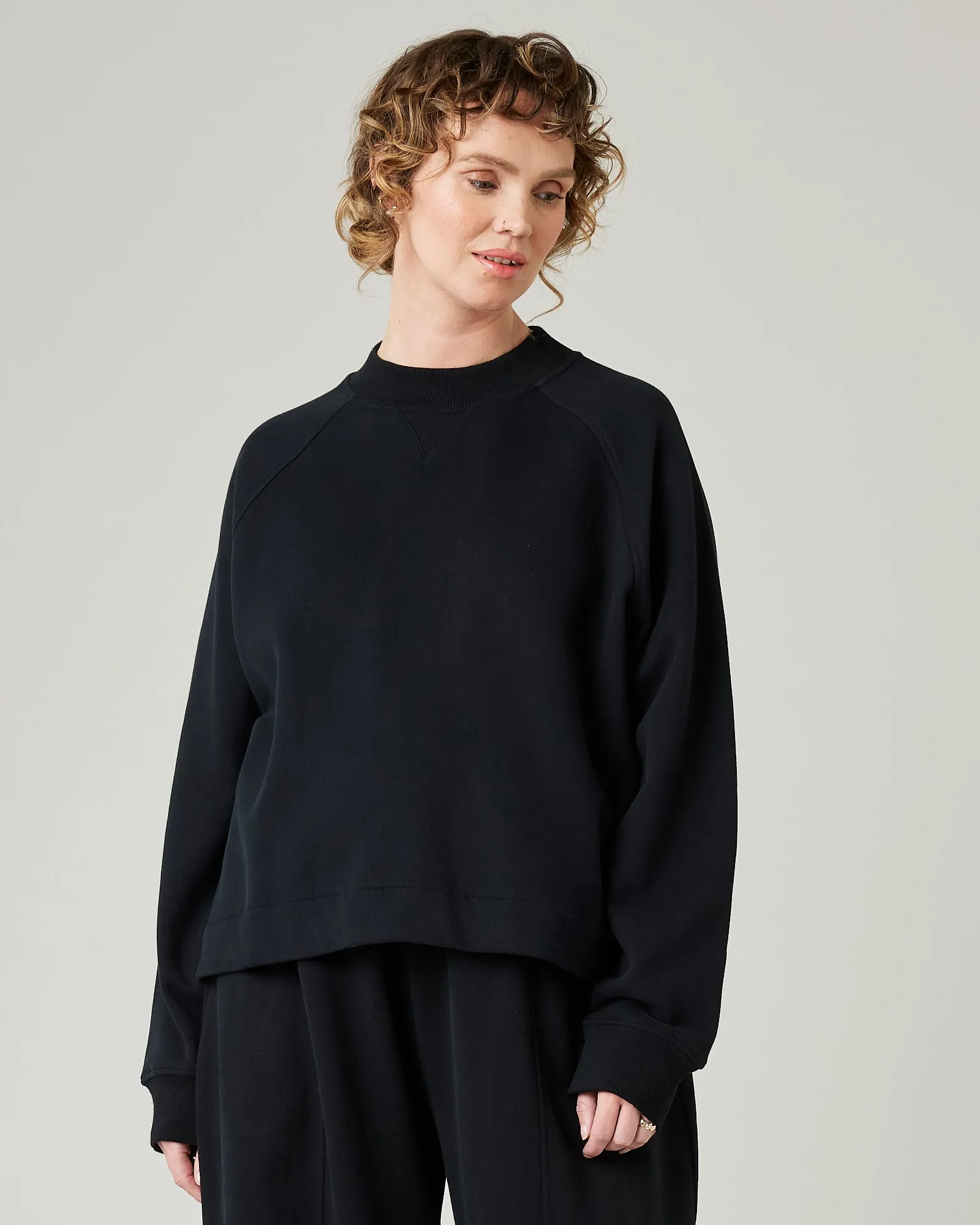 Noa Black Organic Cotton Jumper sold by Beyond Nine