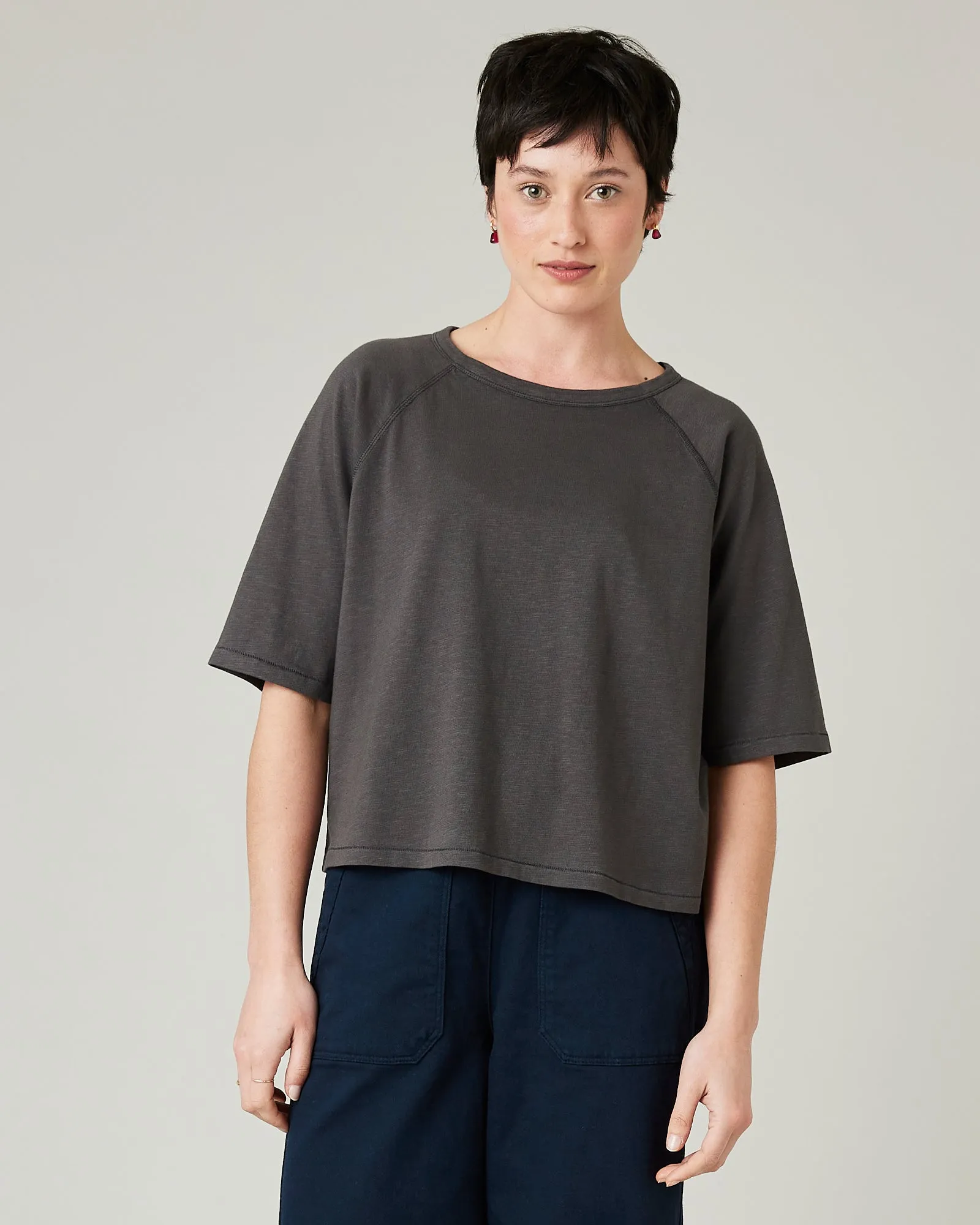Raglan Top Slate sold by Beyond Nine