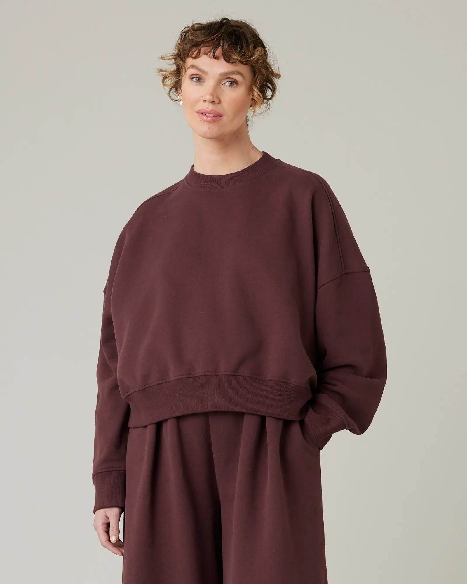 Eden Burgundy Organic Cotton Jumper sold by Beyond Nine