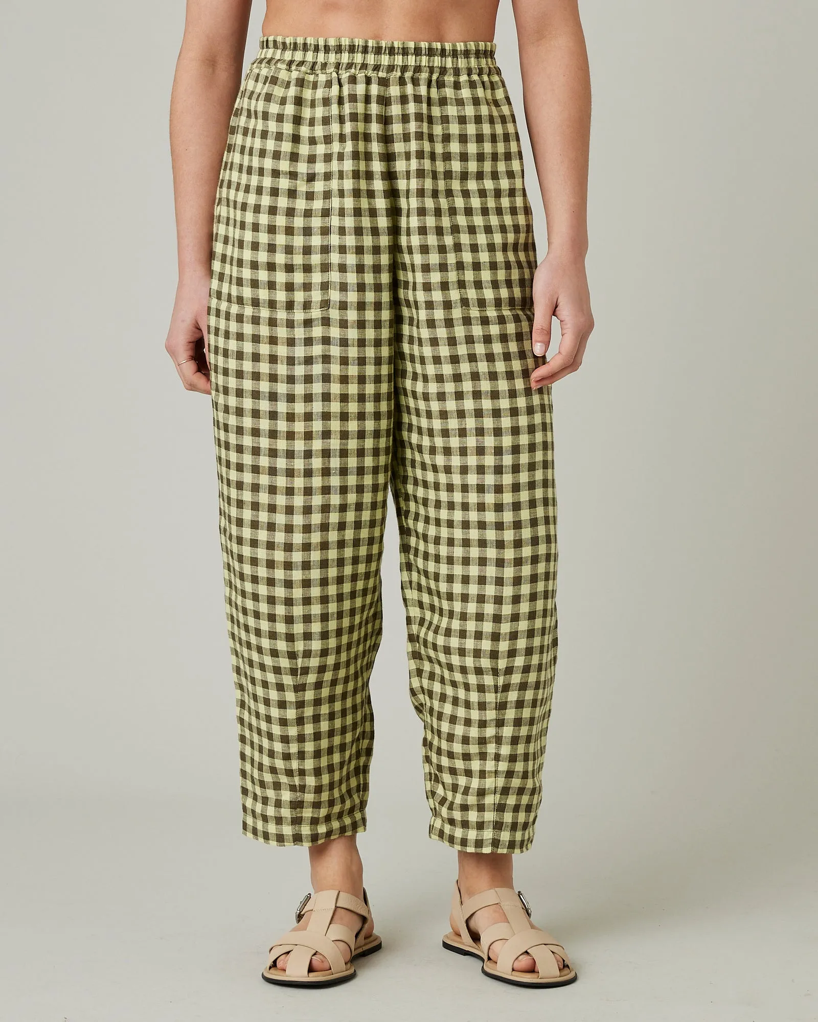 Huxley Matcha Gingham Linen Trousers sold by Beyond Nine product image thumbnail 2