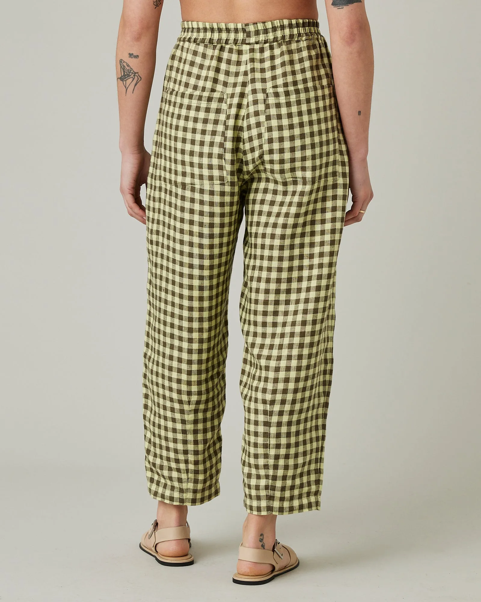 Huxley Matcha Gingham Linen Trousers sold by Beyond Nine product image thumbnail 4