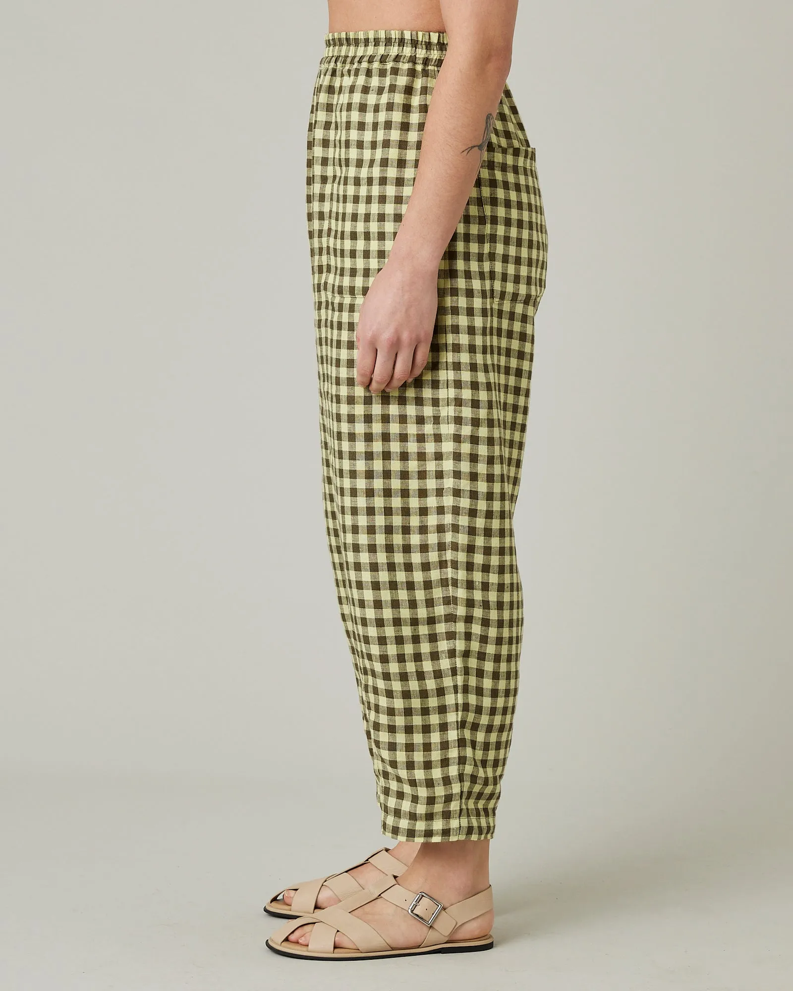 Huxley Matcha Gingham Linen Trousers sold by Beyond Nine product image thumbnail 3