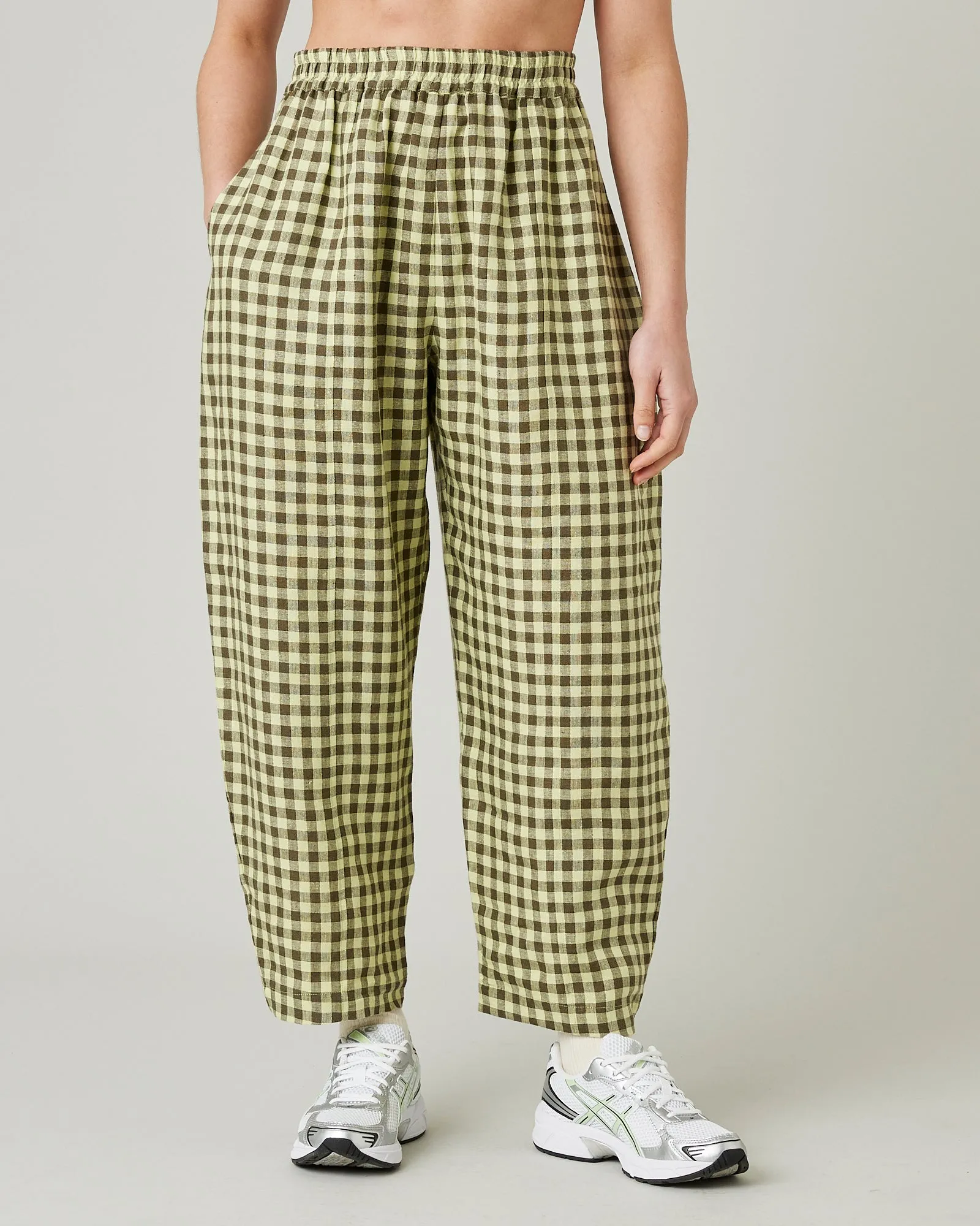 Mabel Matcha Gingham Linen Trousers sold by Beyond Nine product image thumbnail 2