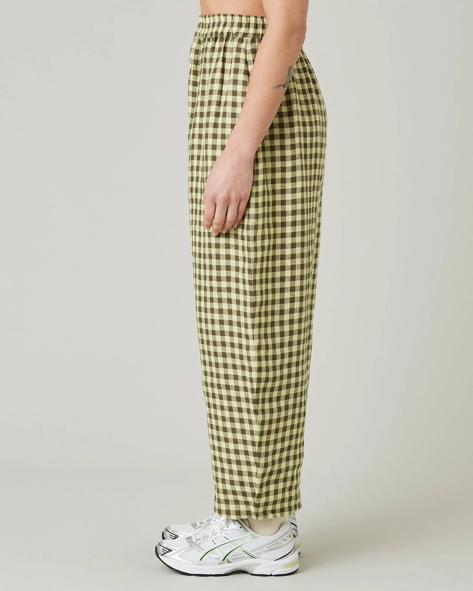 Mabel Matcha Gingham Linen Trousers sold by Beyond Nine product image thumbnail 3