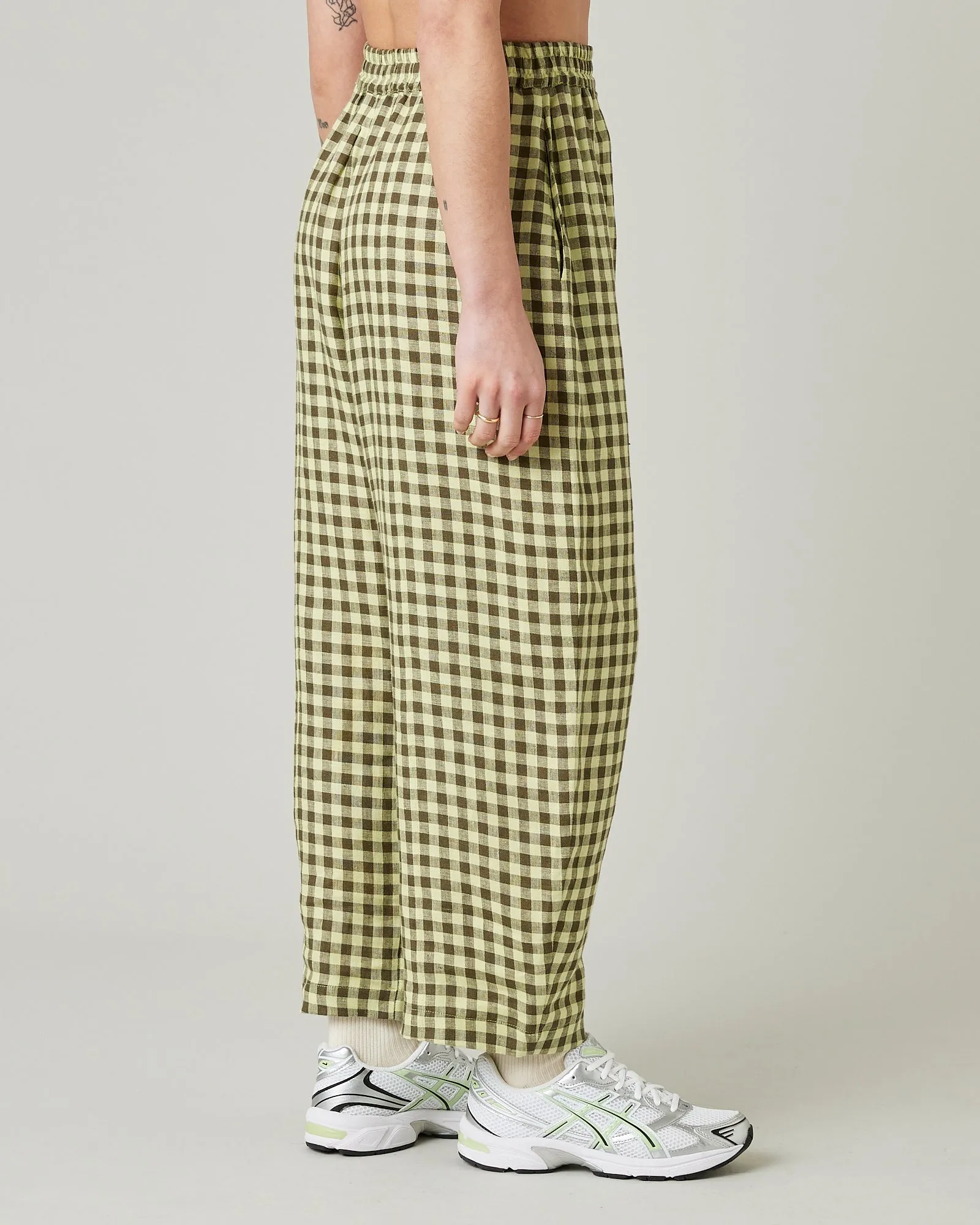 Mabel Matcha Gingham Linen Trousers sold by Beyond Nine product image thumbnail 5
