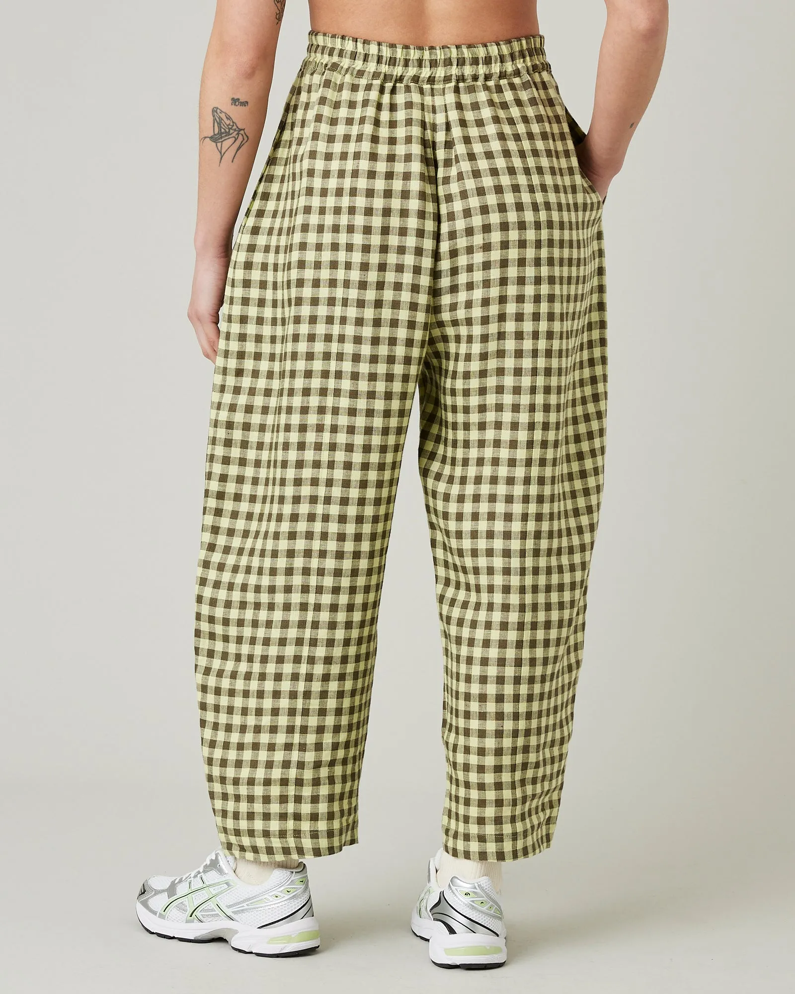 Mabel Matcha Gingham Linen Trousers sold by Beyond Nine product image thumbnail 4