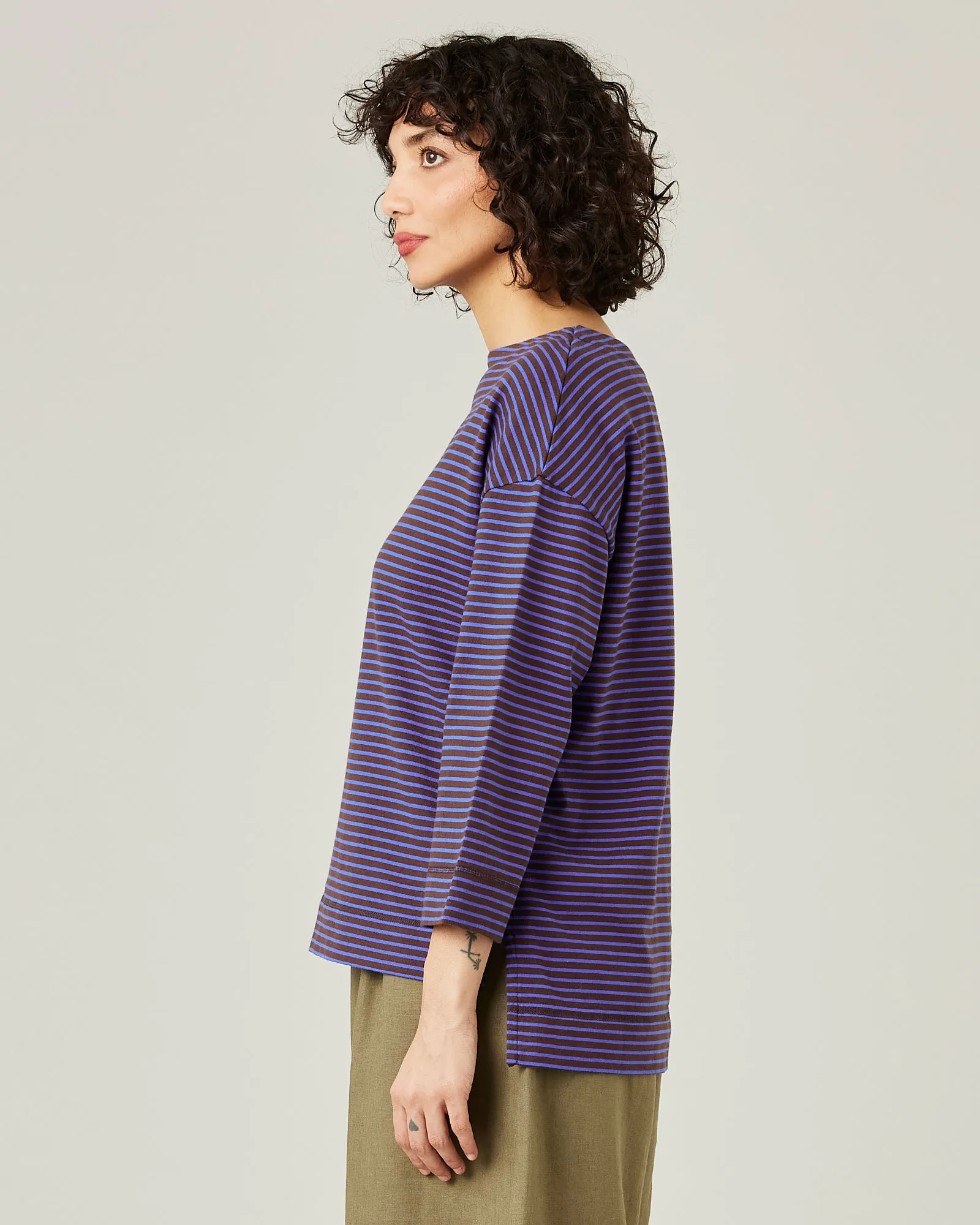 Breton Top Brown & Blue Stripe sold by Beyond Nine product image thumbnail 2