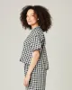Ultimate PJ Top Black & White Gingham Linen sold by Beyond Nine