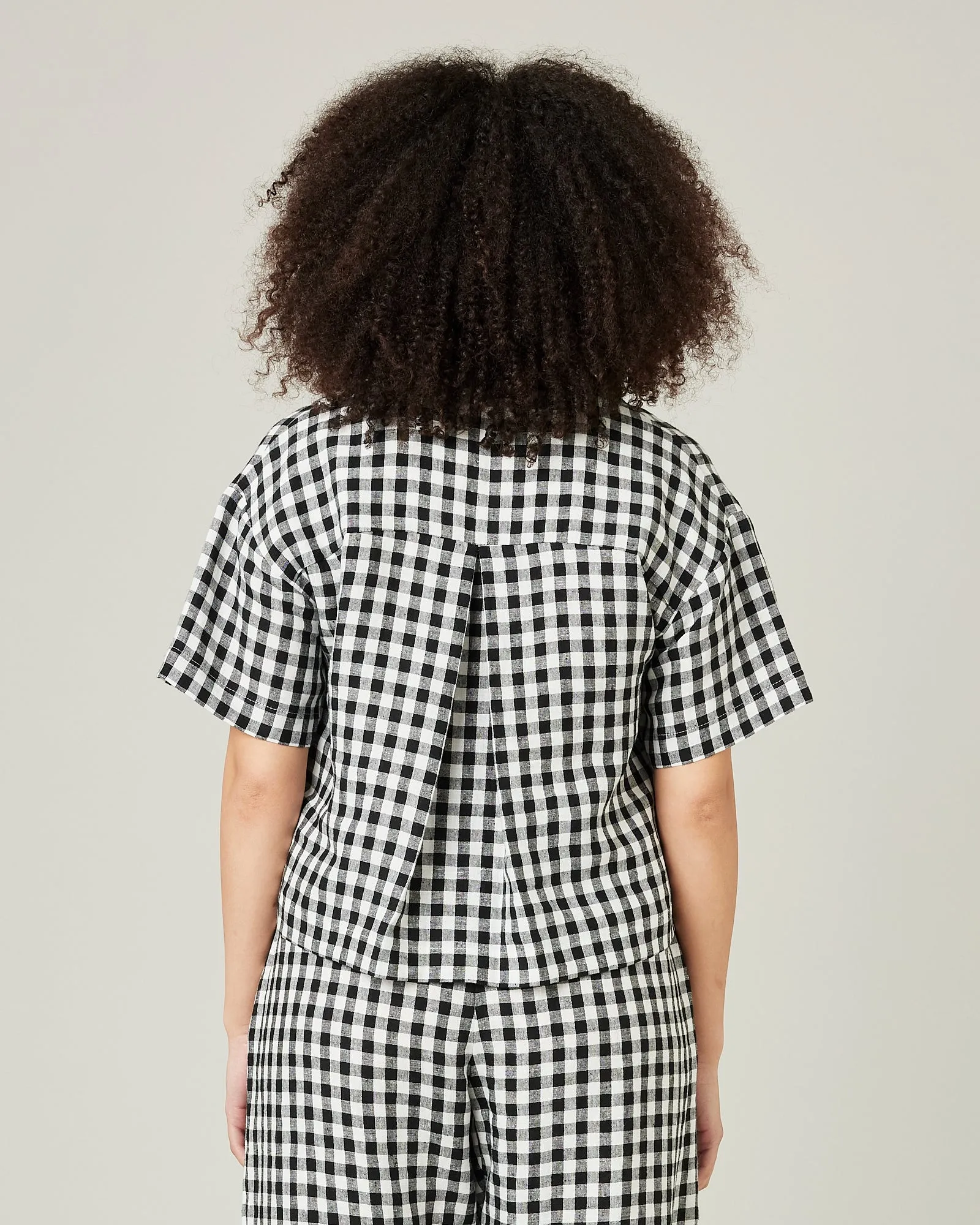 Ultimate PJ Top Black & White Gingham Linen sold by Beyond Nine product image thumbnail 3