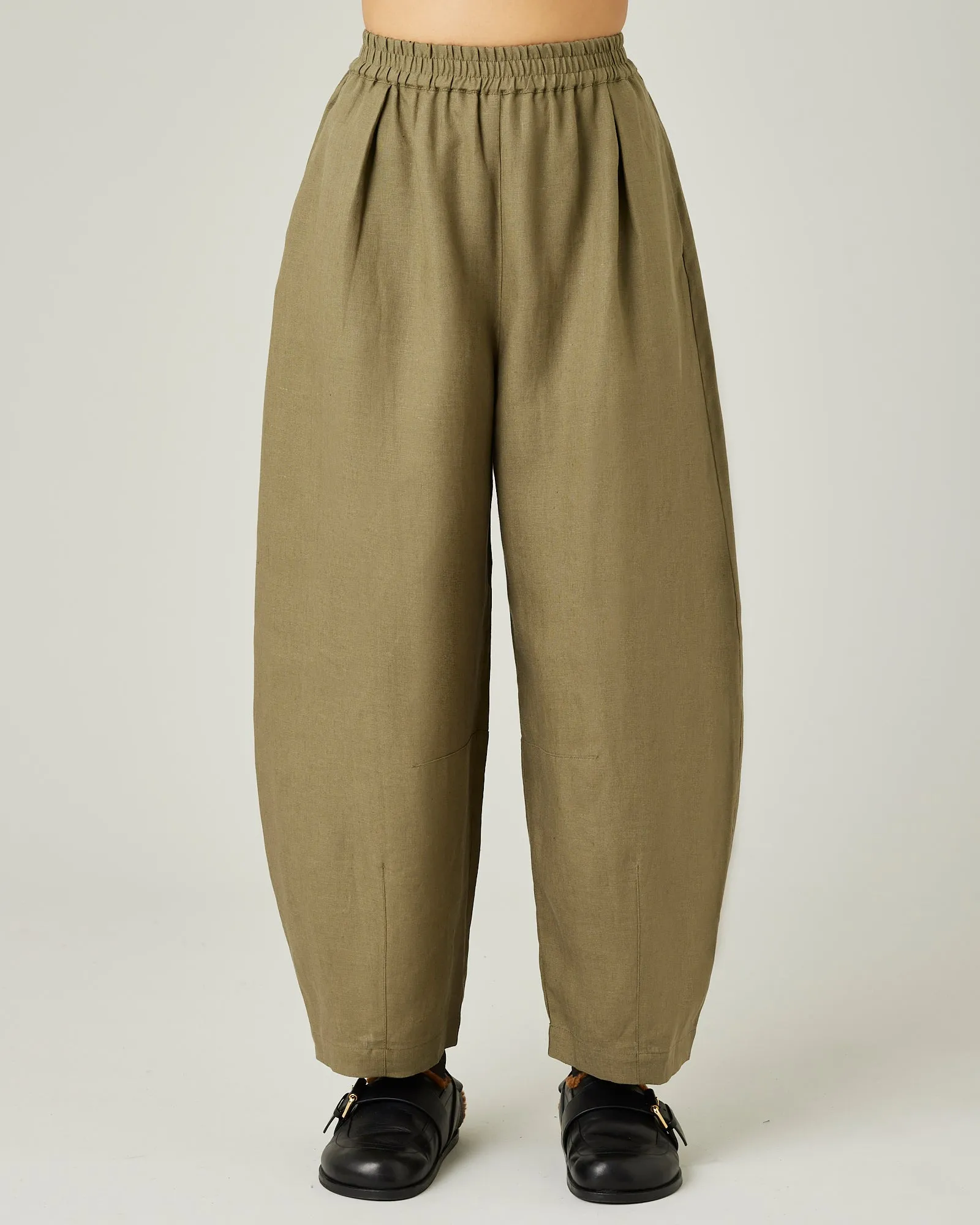 Daisy Khaki Linen Trousers sold by Beyond Nine