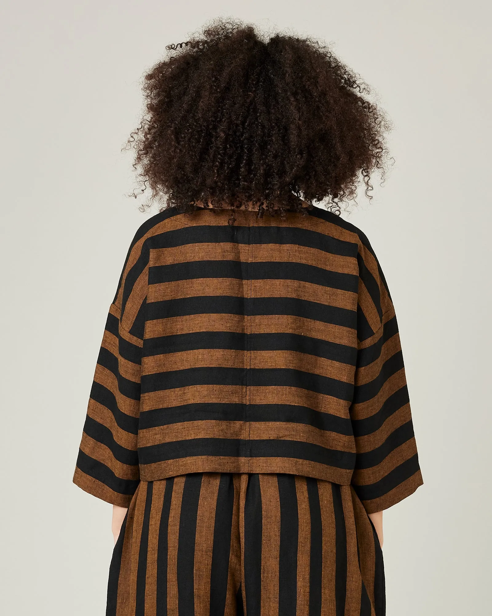 Lily Rust & Black Stripe Linen Top sold by Beyond Nine product image thumbnail 3