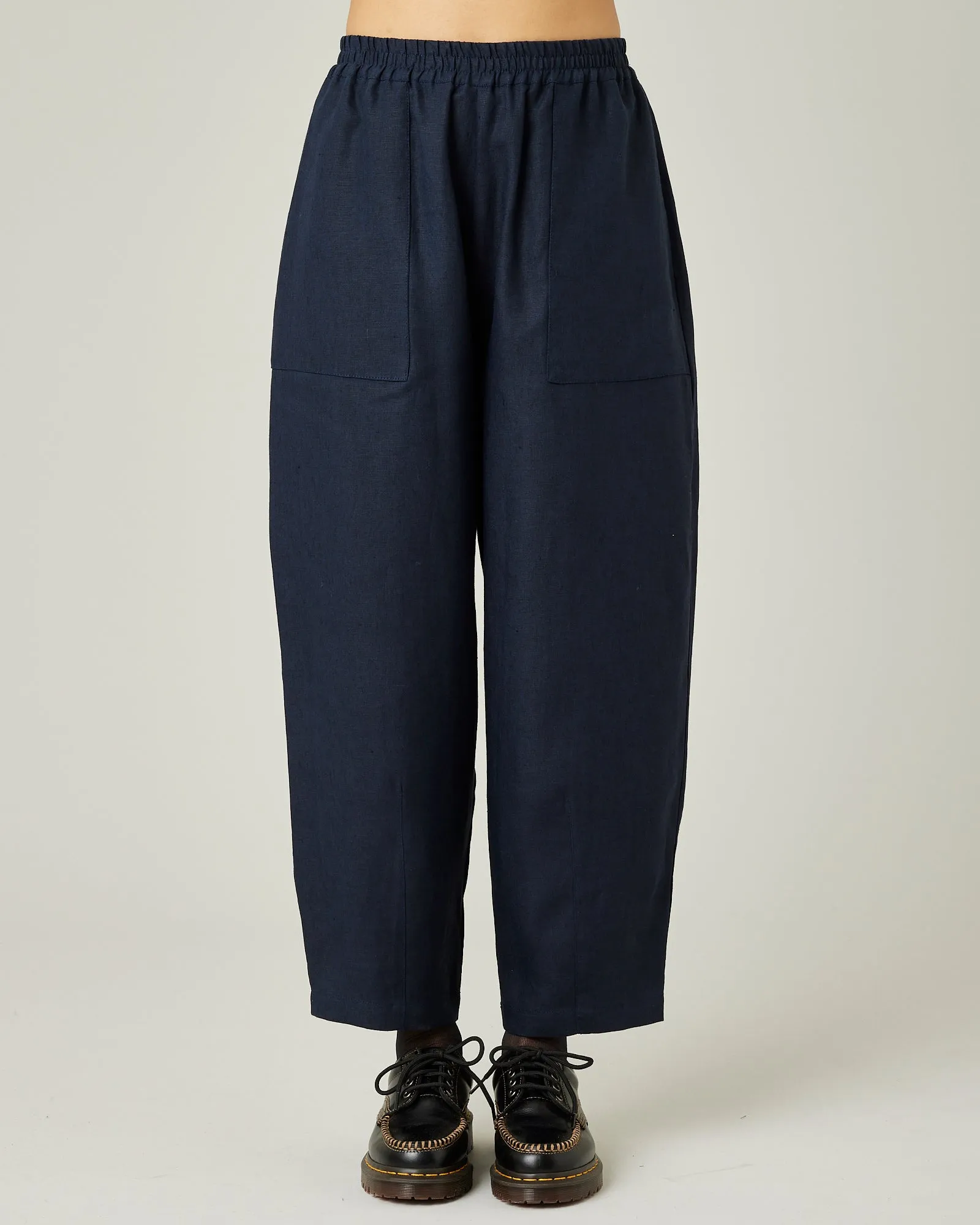 Huxley Navy Linen Trousers sold by Beyond Nine