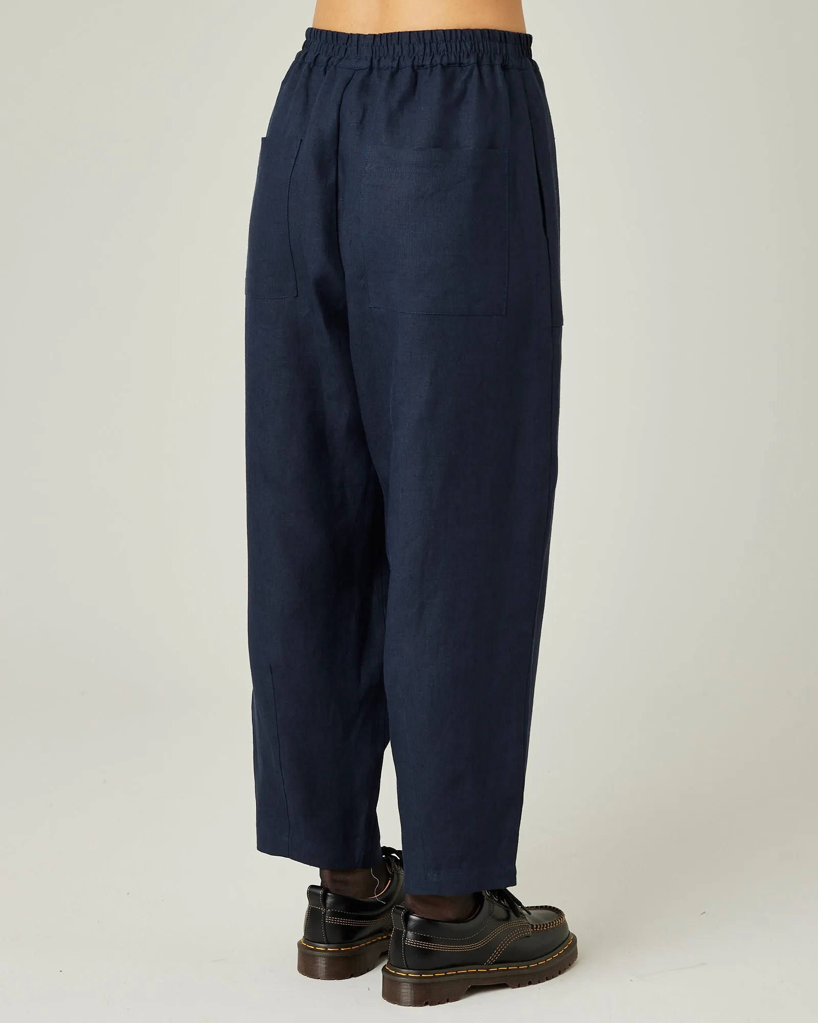 Huxley Navy Linen Trousers sold by Beyond Nine product image thumbnail 4