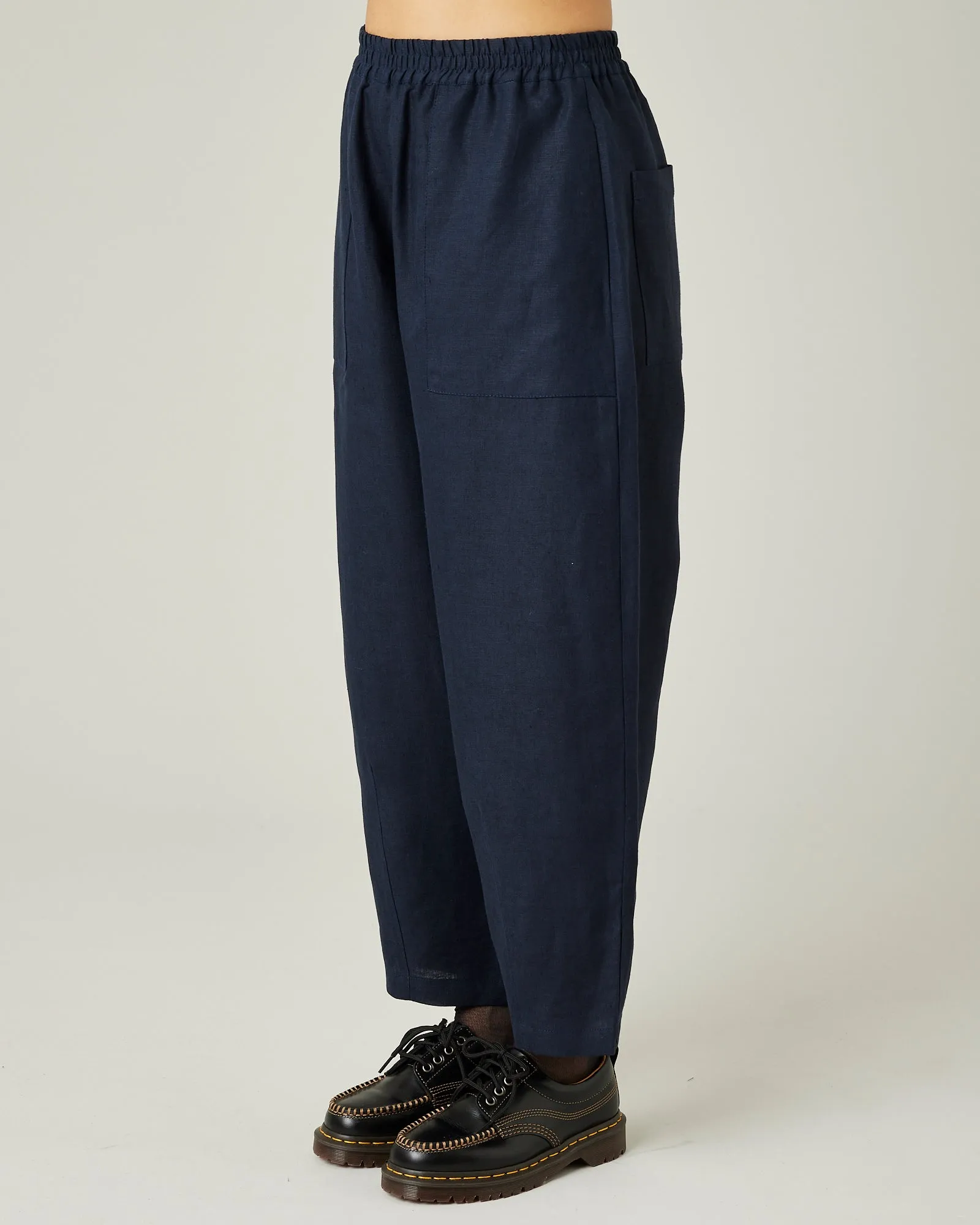 Huxley Navy Linen Trousers sold by Beyond Nine product image thumbnail 2