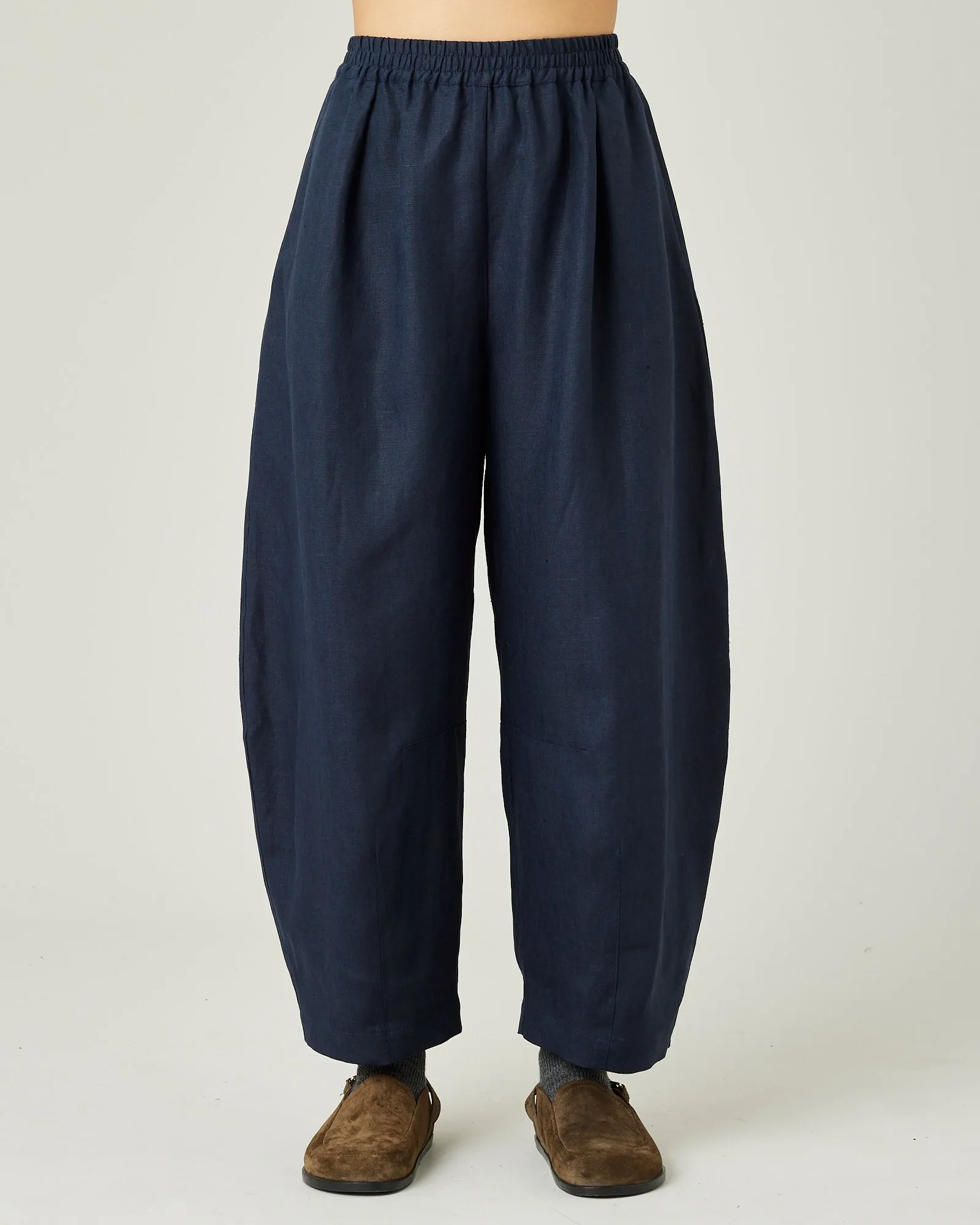 Daisy Navy Linen Trousers sold by Beyond Nine