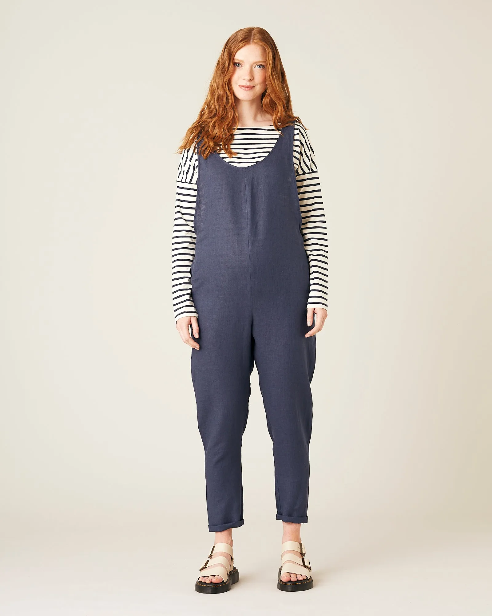 Linen Laura - Navy sold by Beyond Nine