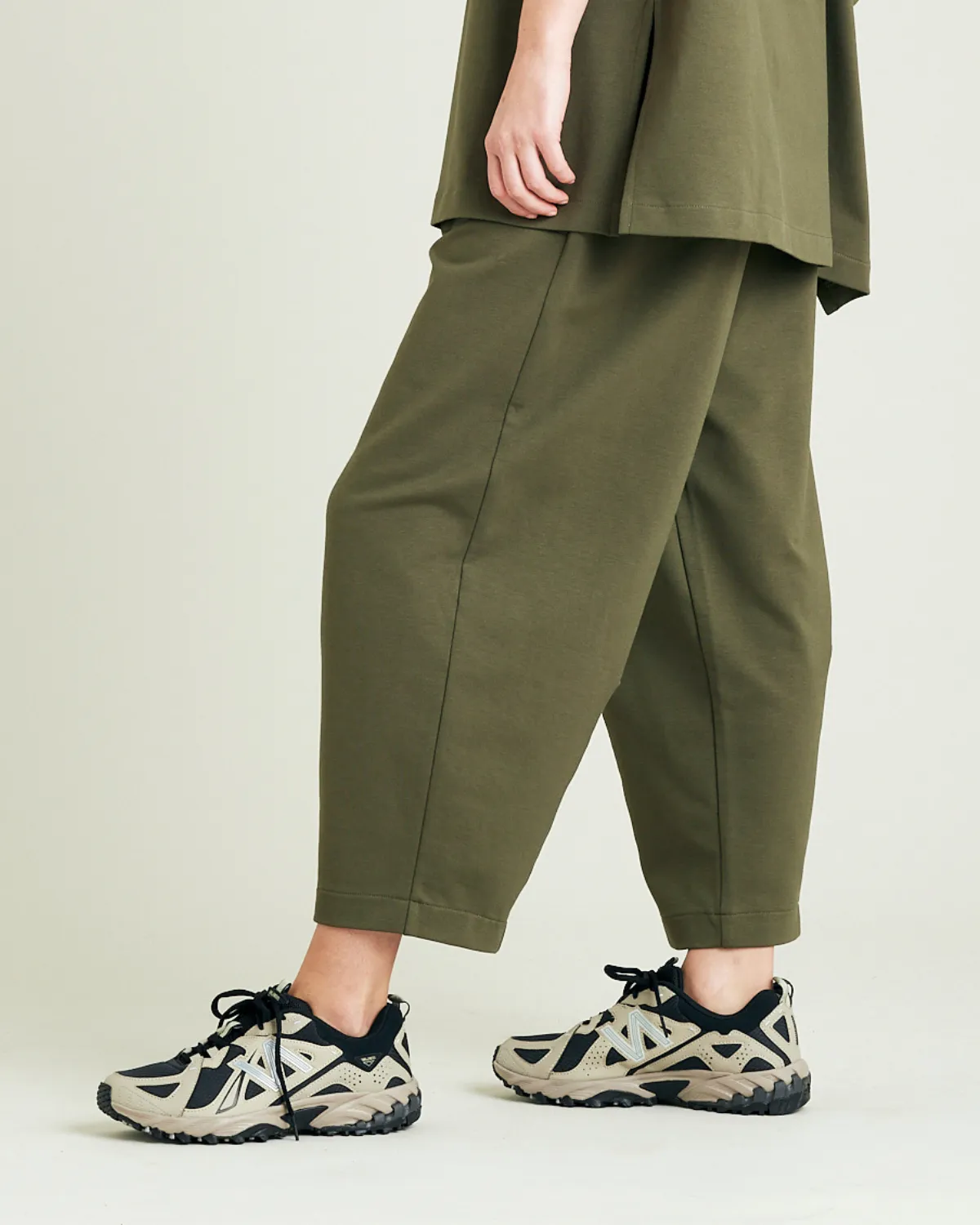 Huxley Olive Cotton Jersey Trousers sold by Beyond Nine product image thumbnail 2