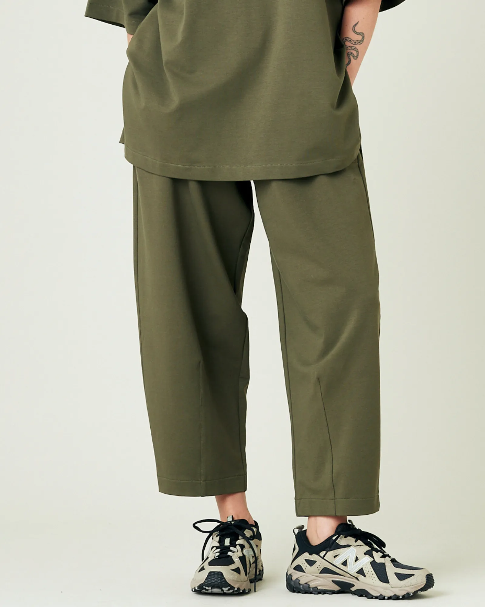 Huxley Olive Cotton Jersey Trousers sold by Beyond Nine product image thumbnail 3
