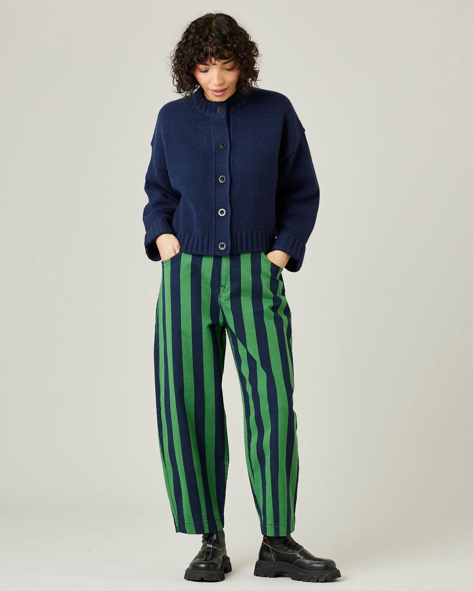 Remi Navy & Grass Stripe Jeans sold by Beyond Nine