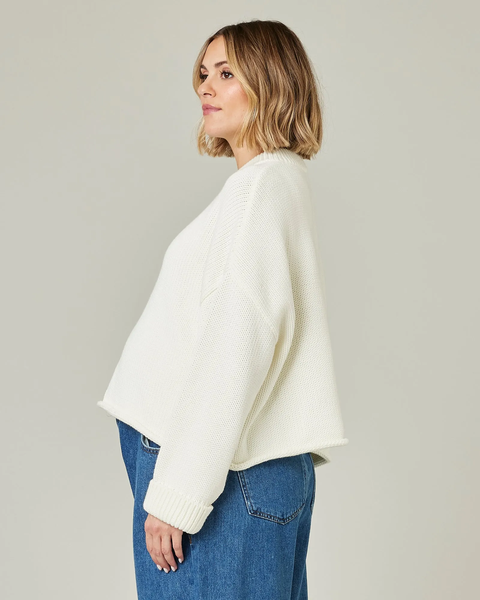 Coco Ecru Knitted Cotton Jumper sold by Beyond Nine product image thumbnail 2