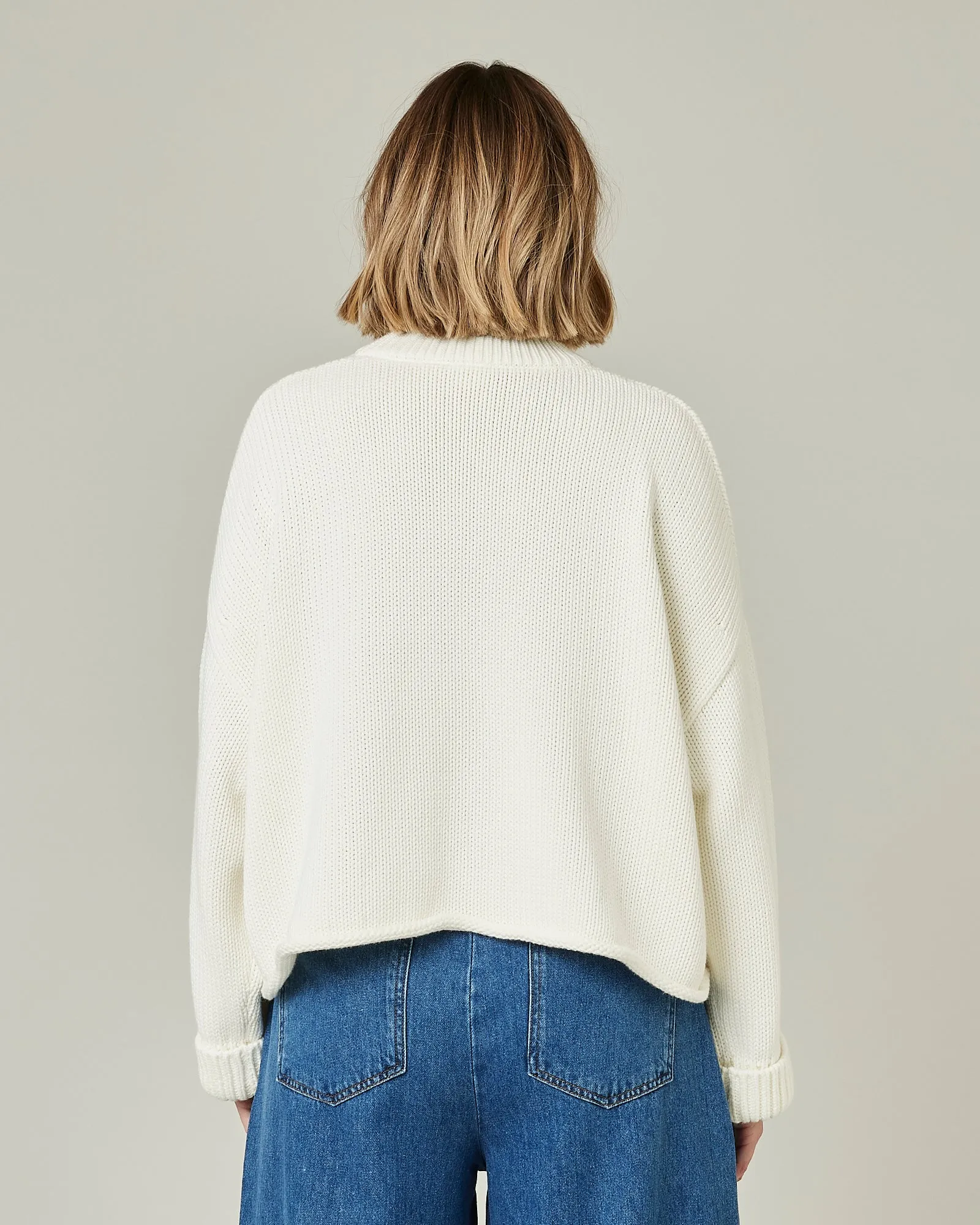 Coco Ecru Knitted Cotton Jumper sold by Beyond Nine product image thumbnail 3