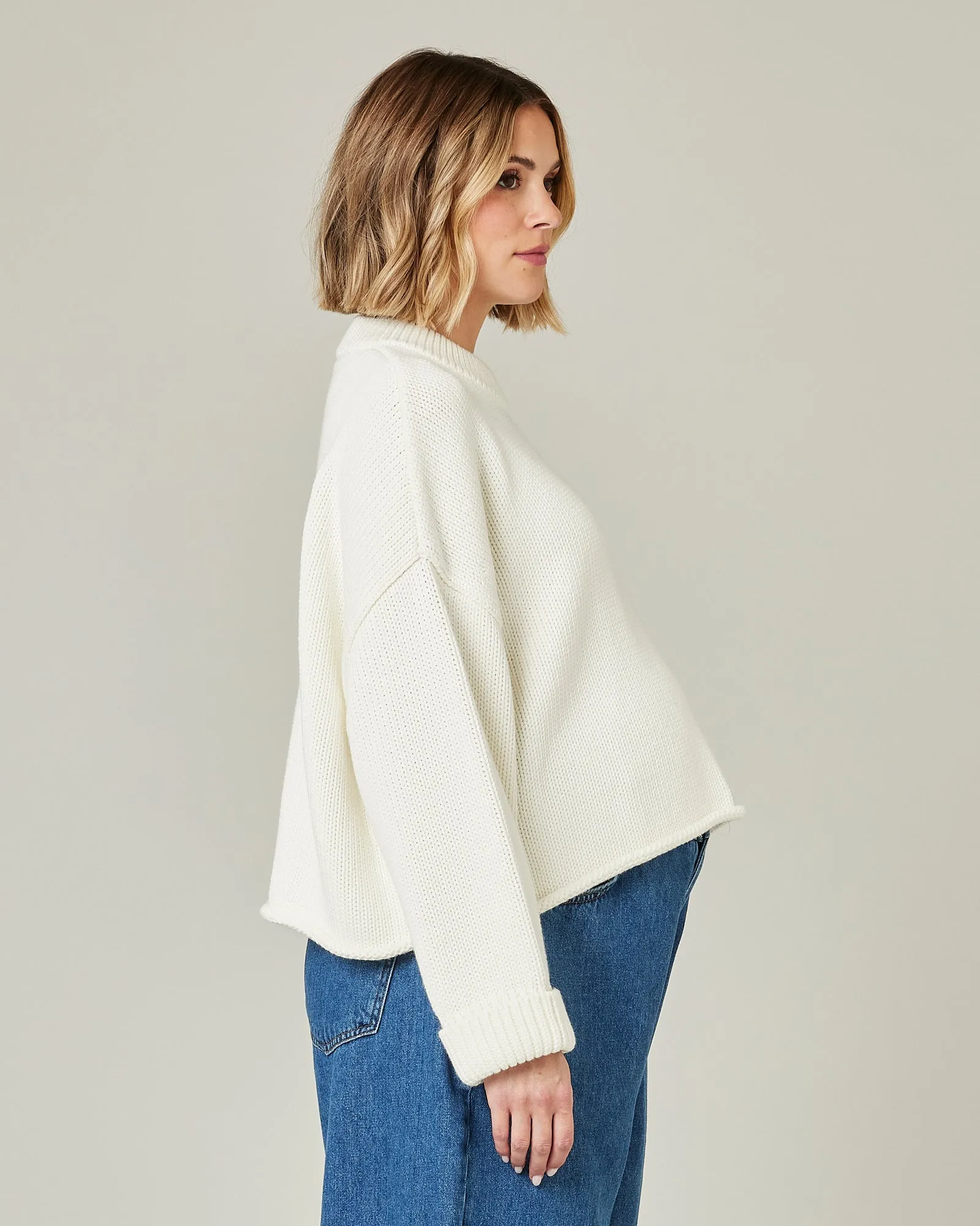 Coco Ecru Knitted Cotton Jumper sold by Beyond Nine product image thumbnail 4