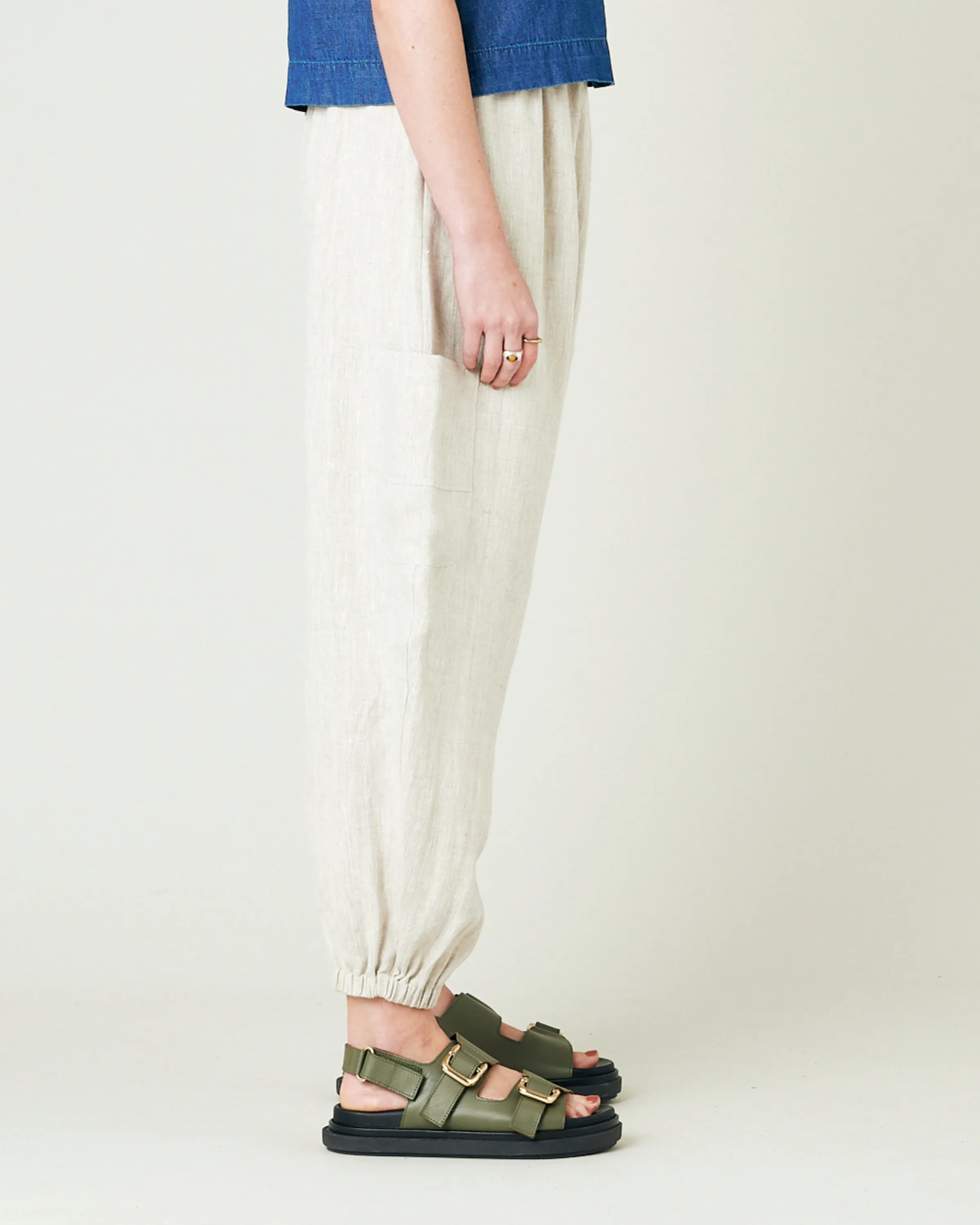 Yoli Natural Linen Trousers sold by Beyond Nine product image thumbnail 4