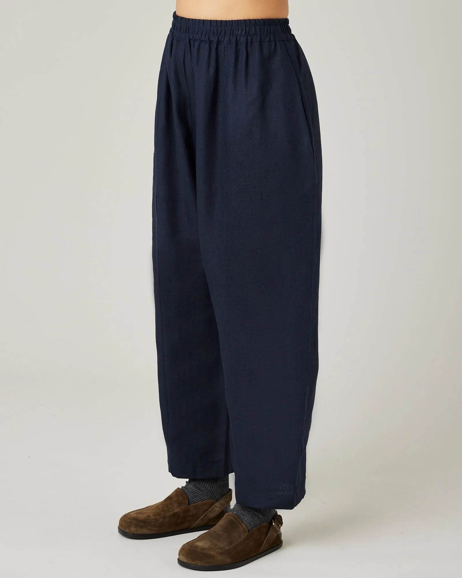 Mabel Navy Linen Trousers sold by Beyond Nine product image thumbnail 2